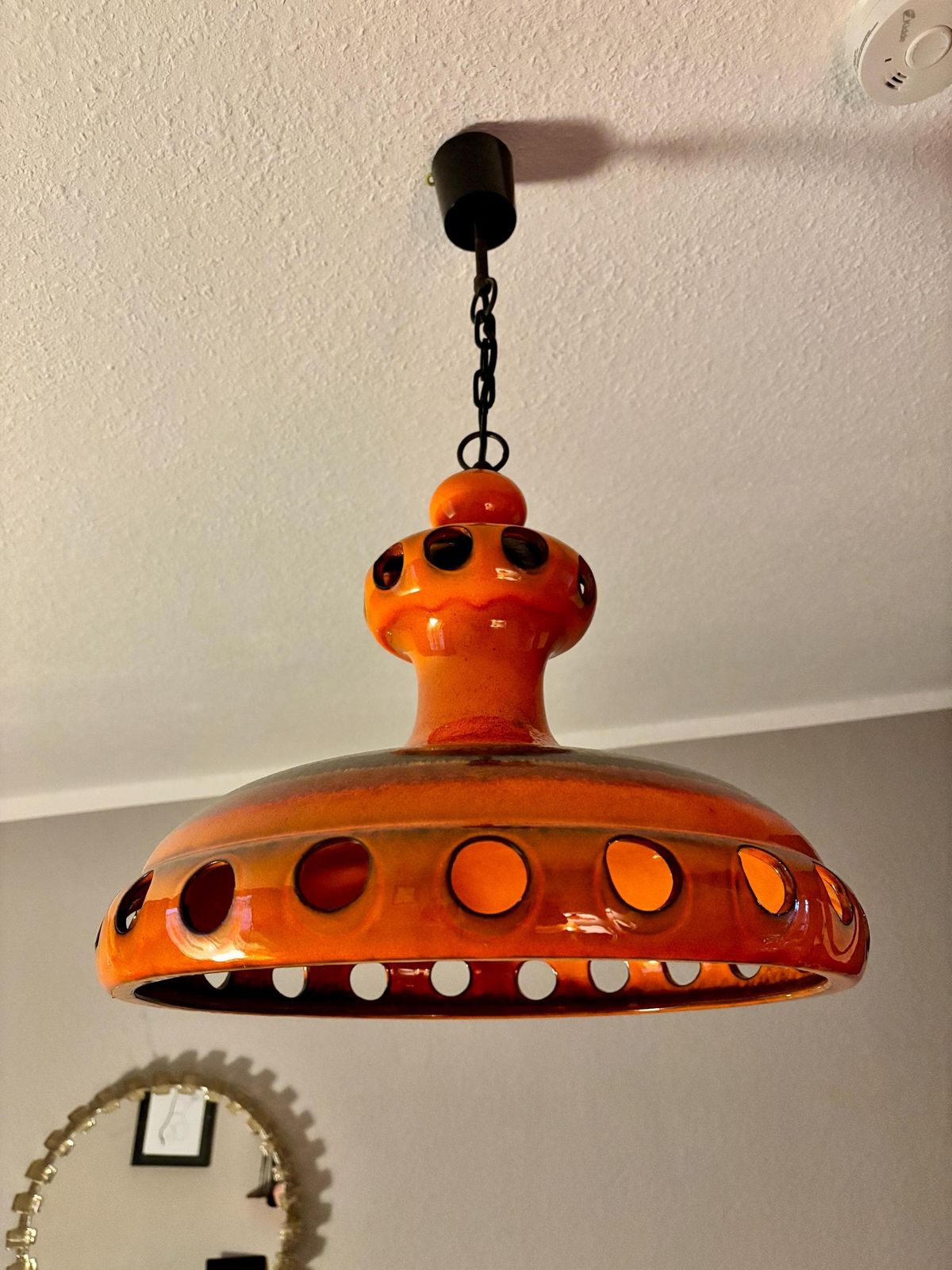 Pan Ceramic Ceiling Lamp, jaren 1970 photo for sale