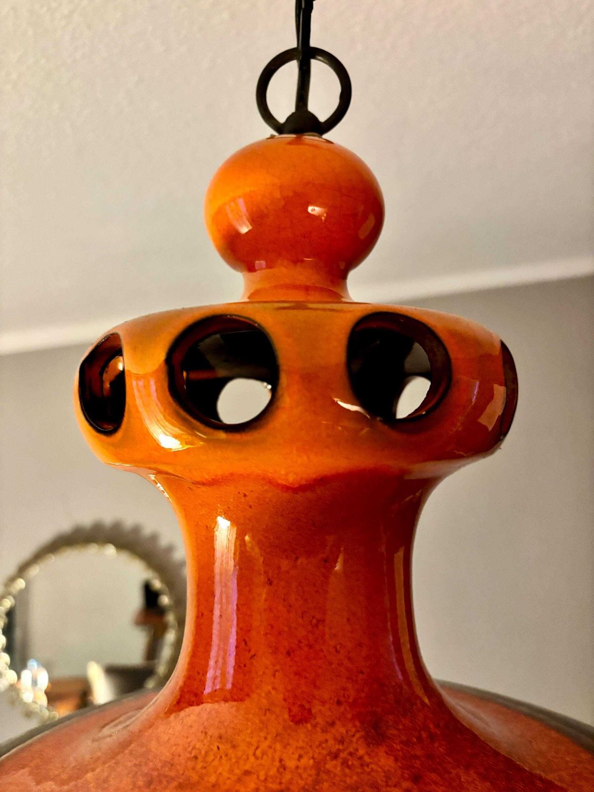 photo furniture Pan Ceramic Ceiling Lamp, jaren 1970