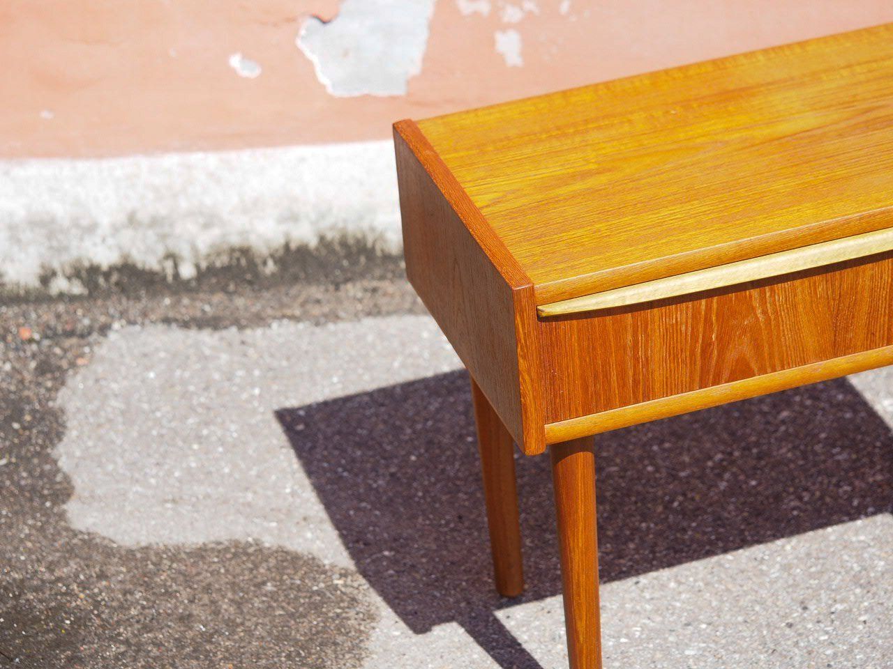 Vintage Teak Veneer Bedside Tables, Denmark, 1960, Set Of 2 photo Furniture