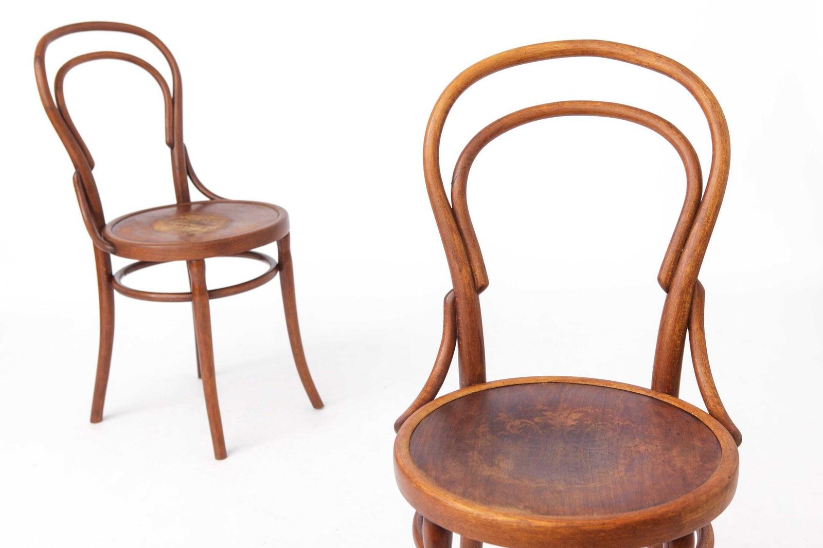Paar Antieke Bugholzstoelen | Oostenrijkse Beukenhouten Eetkamerstoelen | Thonet Stijl | 1930-1950 photo 447.0