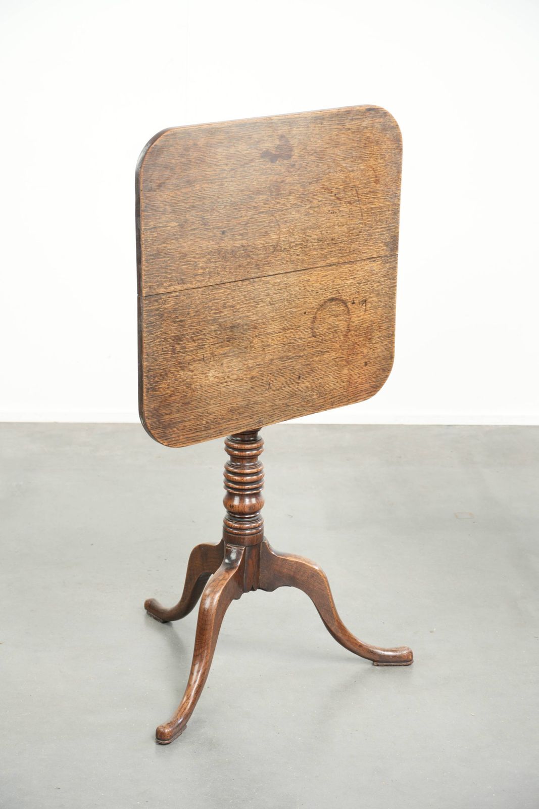 Antiek Engelse eiken klaptafel, bijzettafel, begin 19e eeuw, unieke vierkante vorm photo furniture
