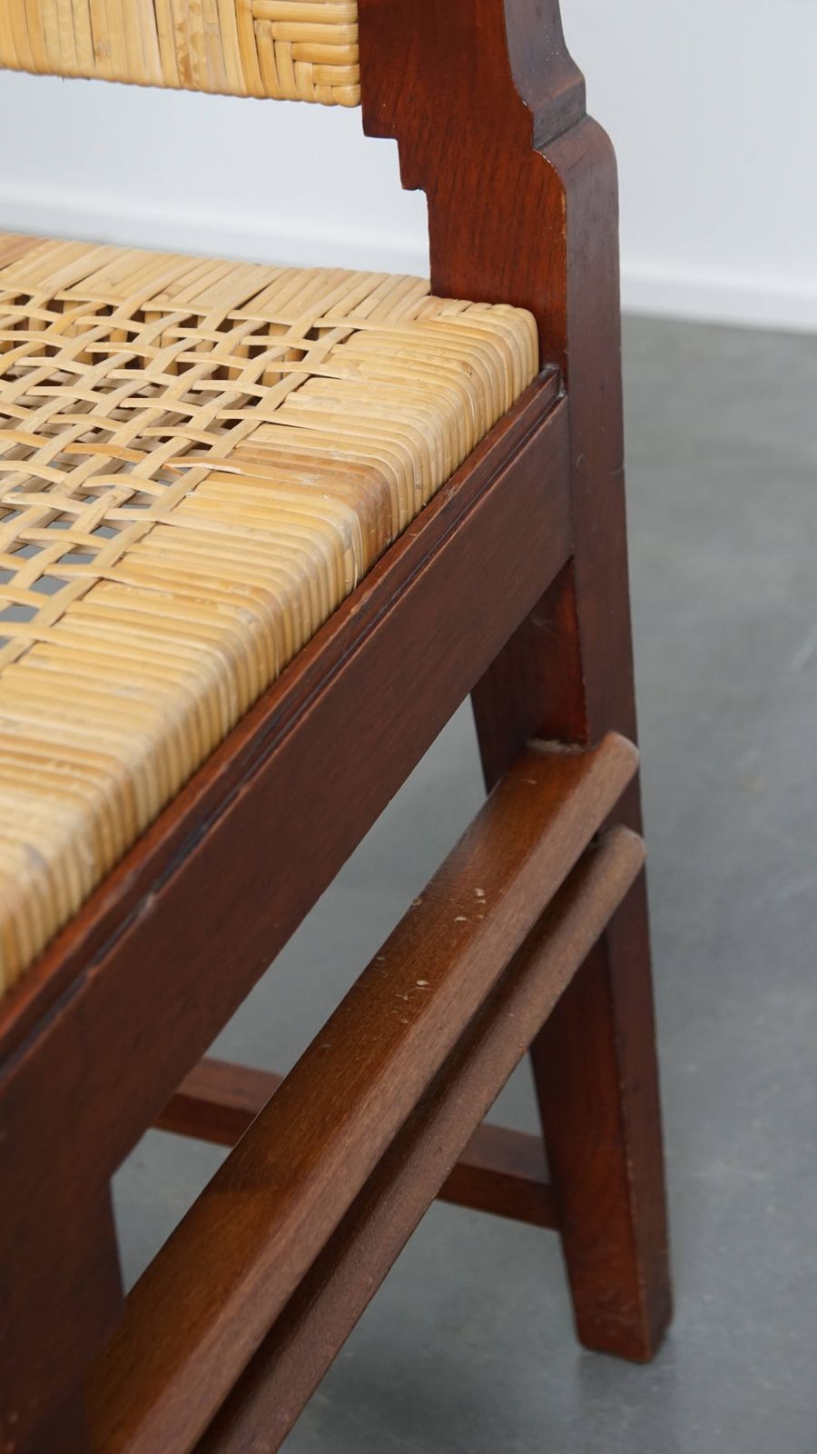 photo for sale Nice Set Of Two Art Deco Design Dining Chairs With A Wooden Frame And A Removable Fabric Seat