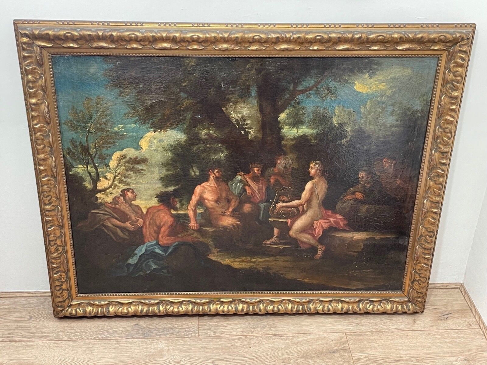 18th Century Italian Old Master Apollo & Marsyas After Filippo Lauri photo furniture