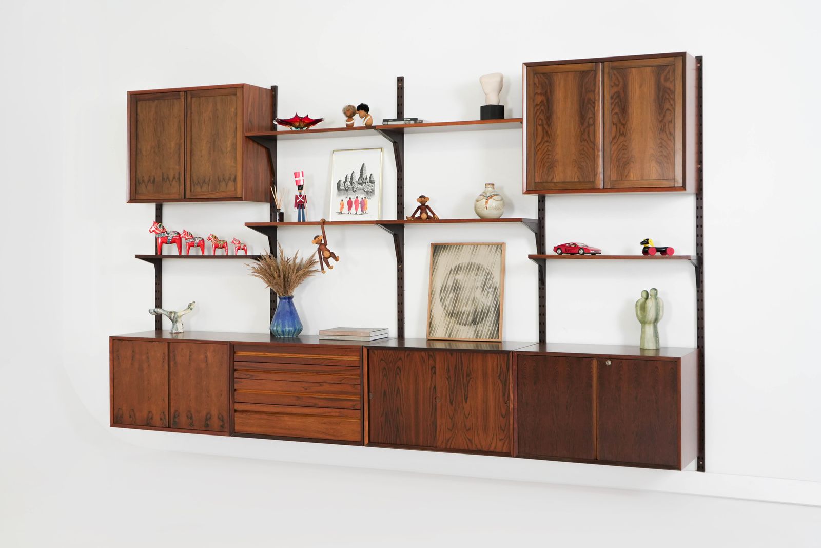 Modular Shelving In Veneer By Poul Cadovius, Denmark, 1970s photo Furniture