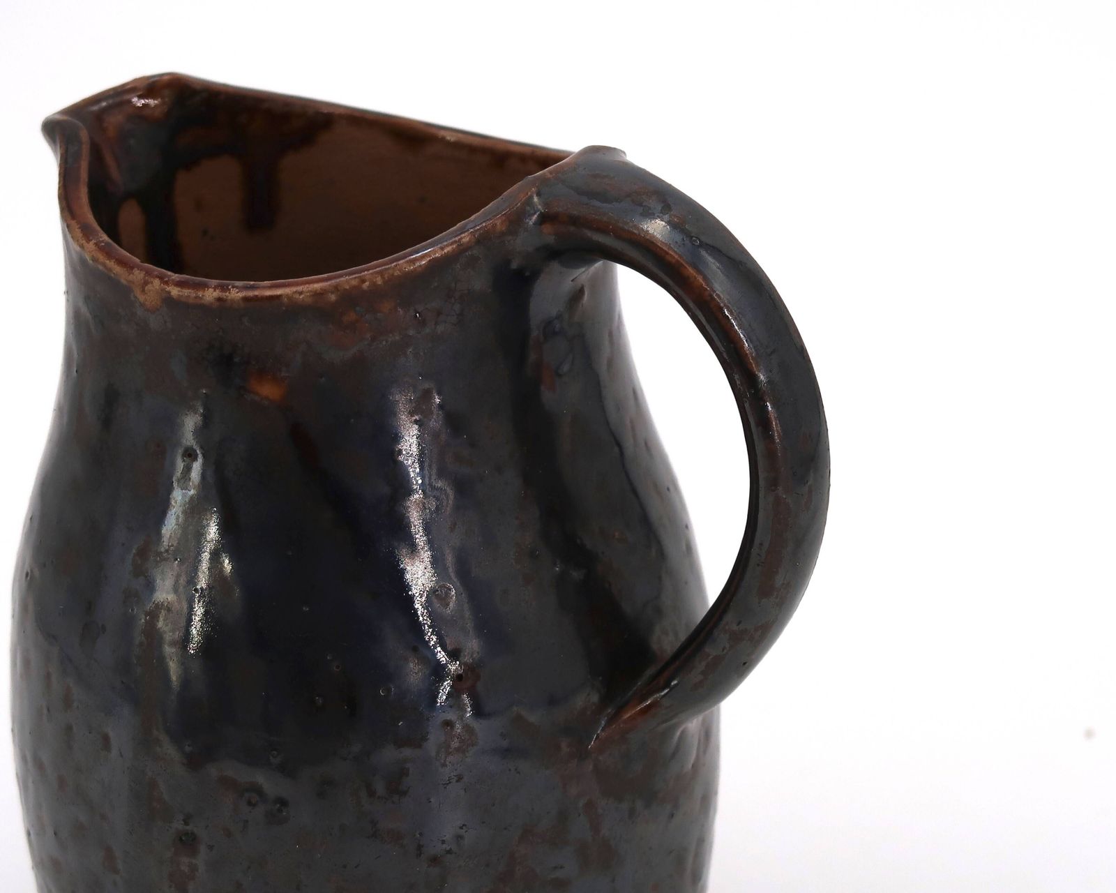 Black Stoneware Pitcher By Jean Talbot, La Borne Ceramics, 1940s photo buy