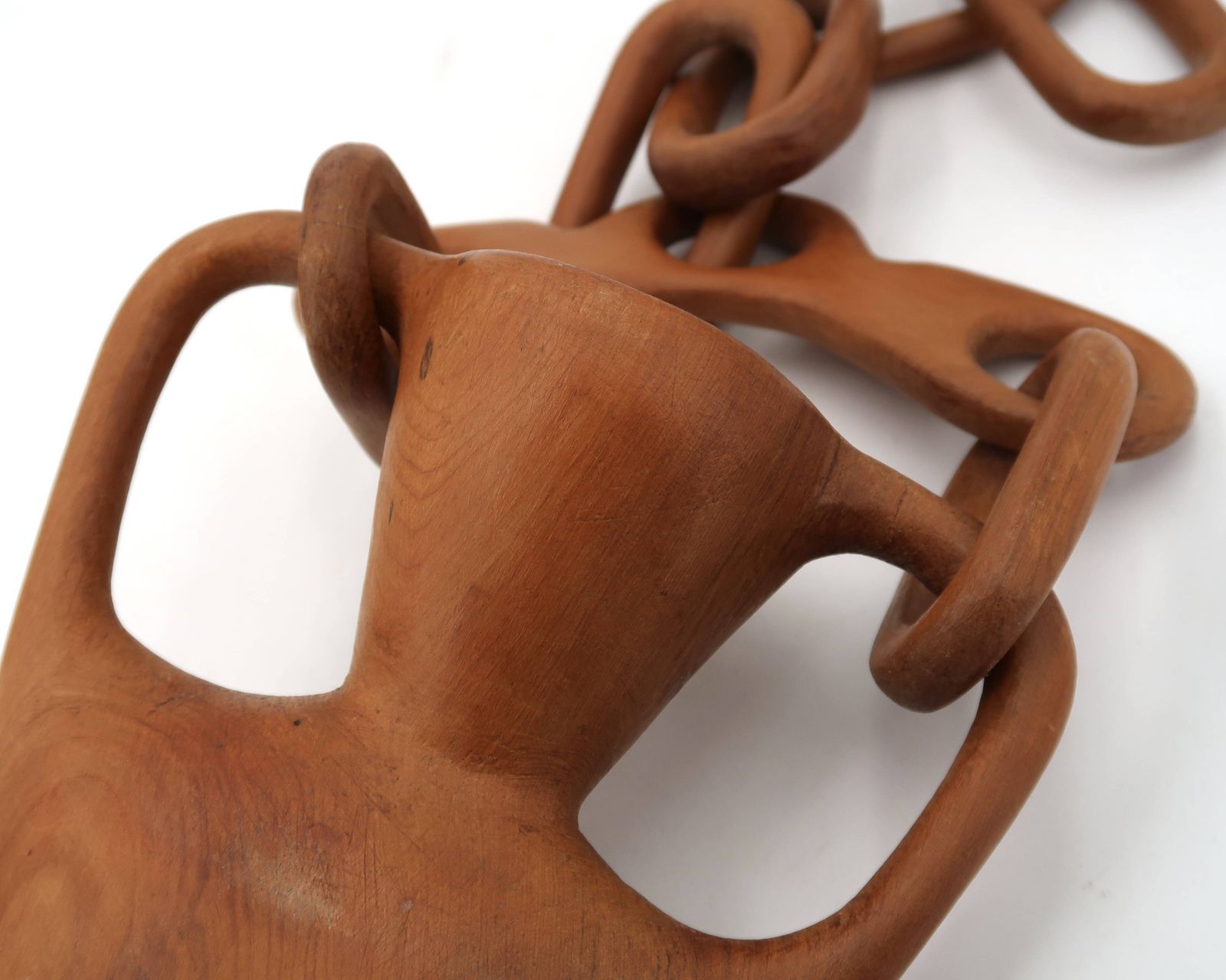 Hanging Wooden Amphora Vase, Bohemian 1970s Style photo buy