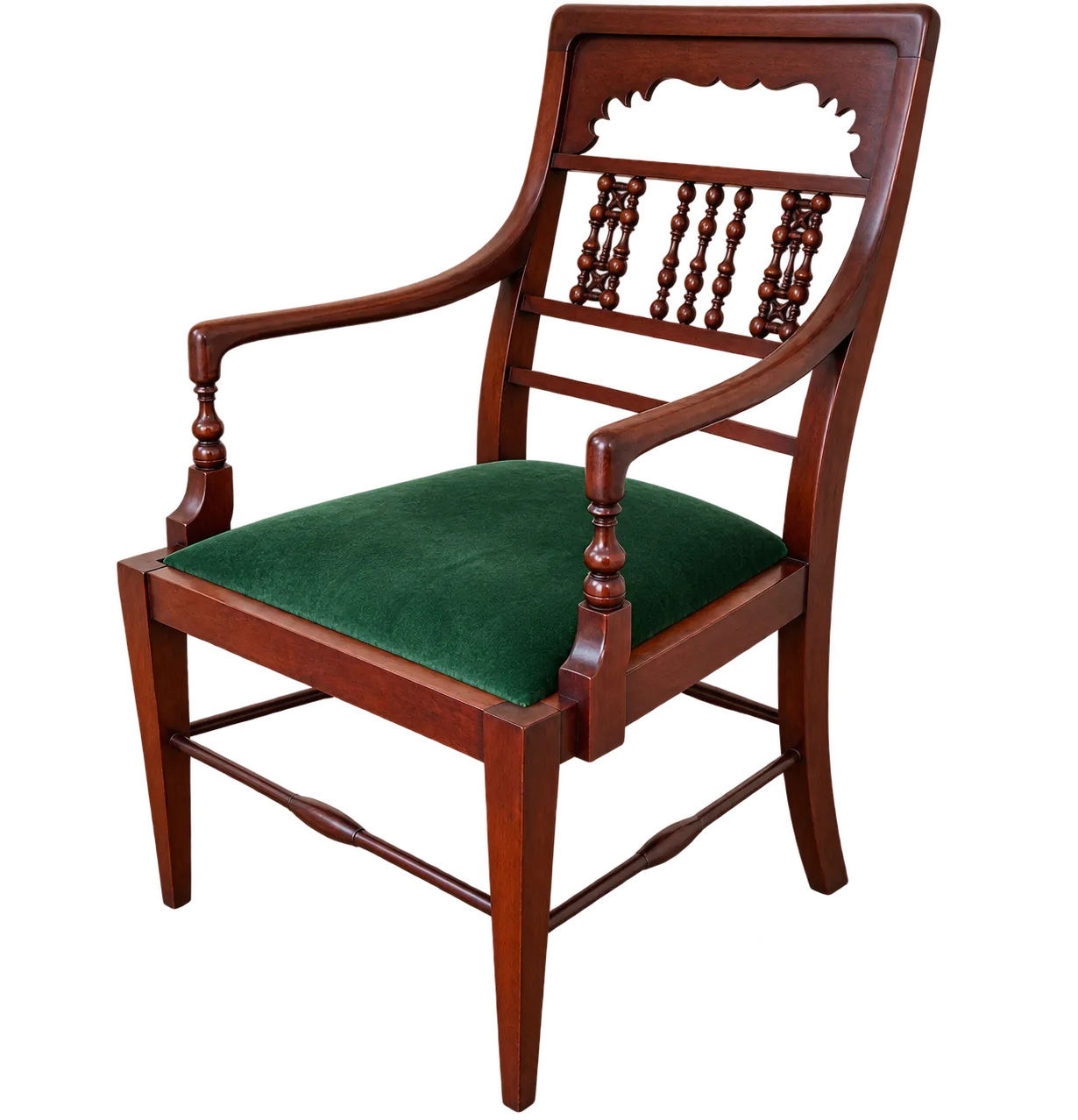 Mahonie fauteuil uit de overgang van de 19e naar de 20e eeuw