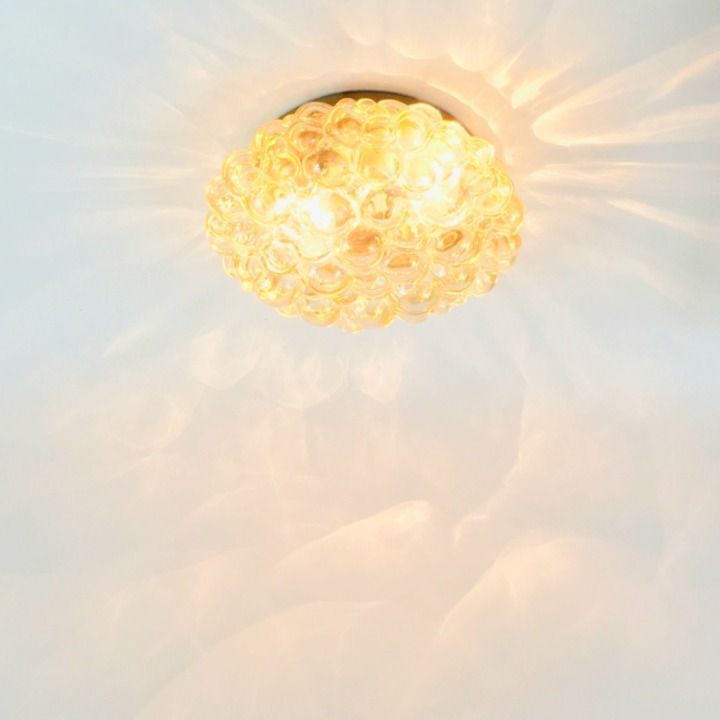 Large Mid Century Modern Amber Bubble Glass Ceiling Light By Helena Tynell For Limburg, Germany, 1960s photo 700.0