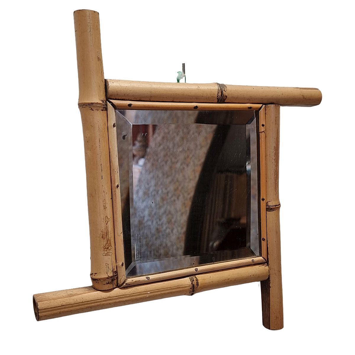 Antieke Franse bamboe spiegel, eind 19e eeuw photo furniture