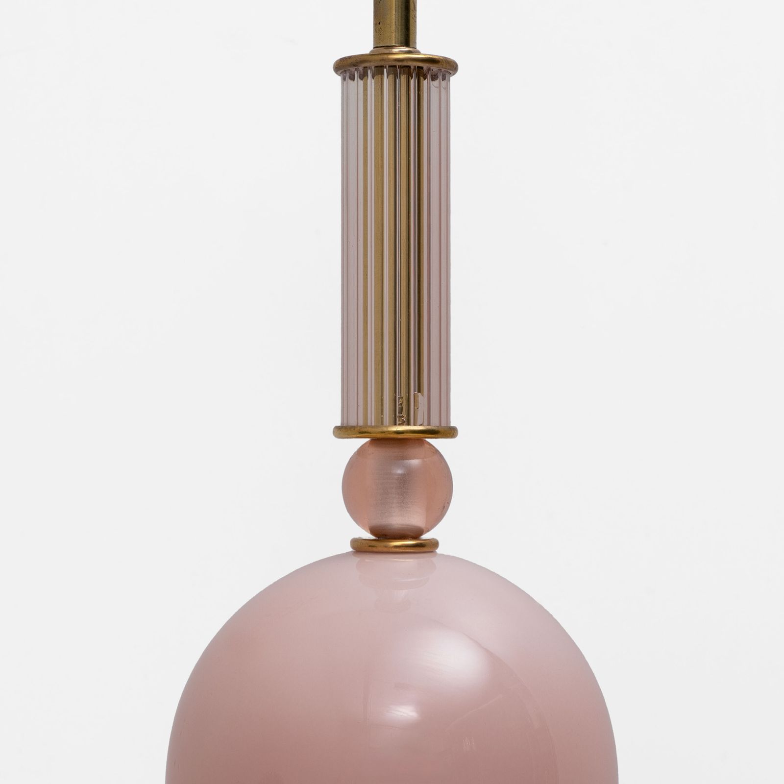 Pair Of Geometric Murano Glass Table Lamps In Pink And Grey, Sottsass Style photo buy