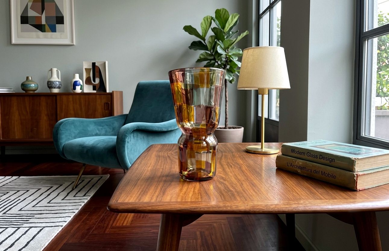 photo furniture Venini Vase By Fulvio Bianconi Mod. Pezzato ' Istanbul ' 1950 / Acid Signature Mod. 4402