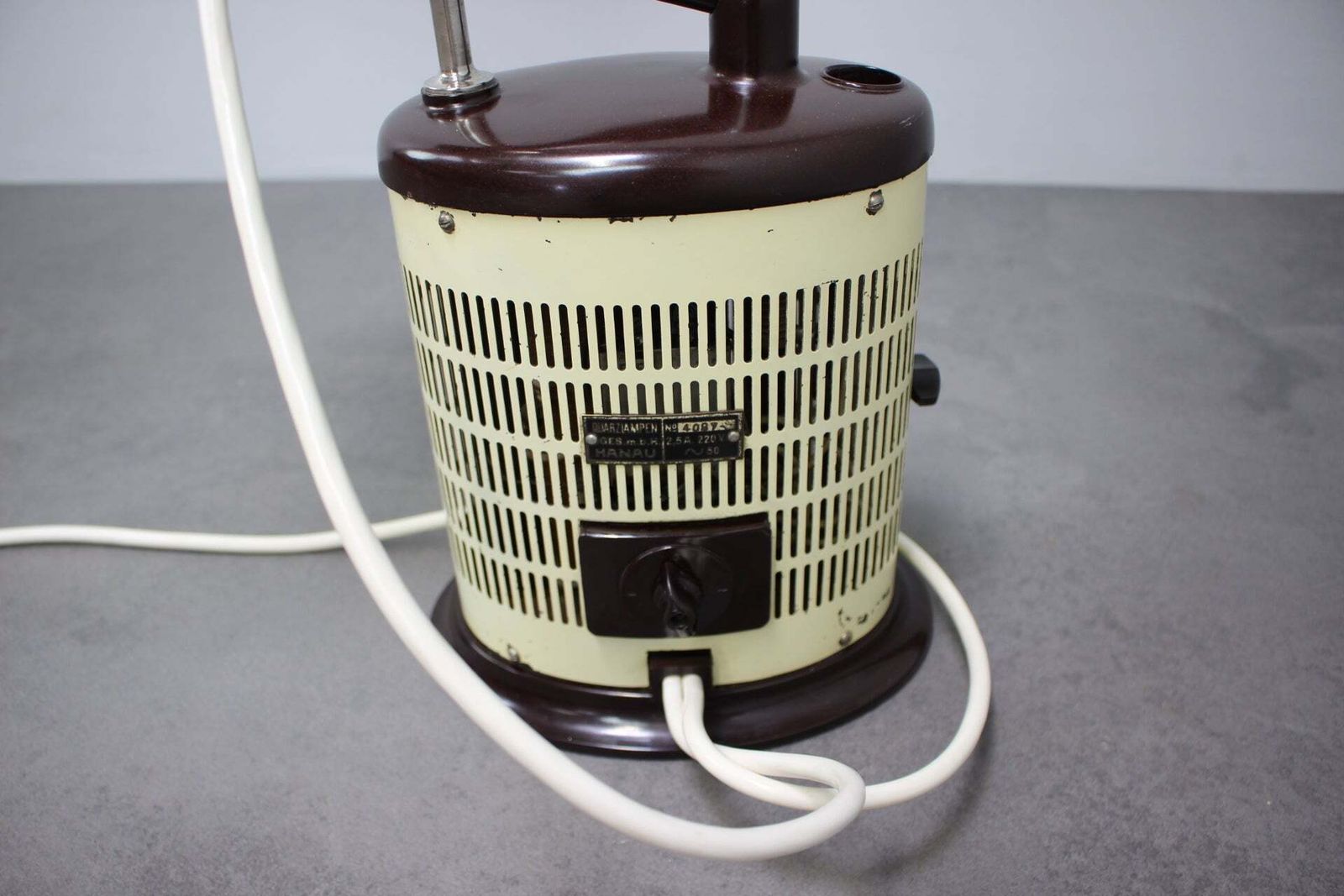 Hanau Quartz Sun Lamp jaren 1930, Duitse medische uv-therapielamp, Bauhaus photo 697.0