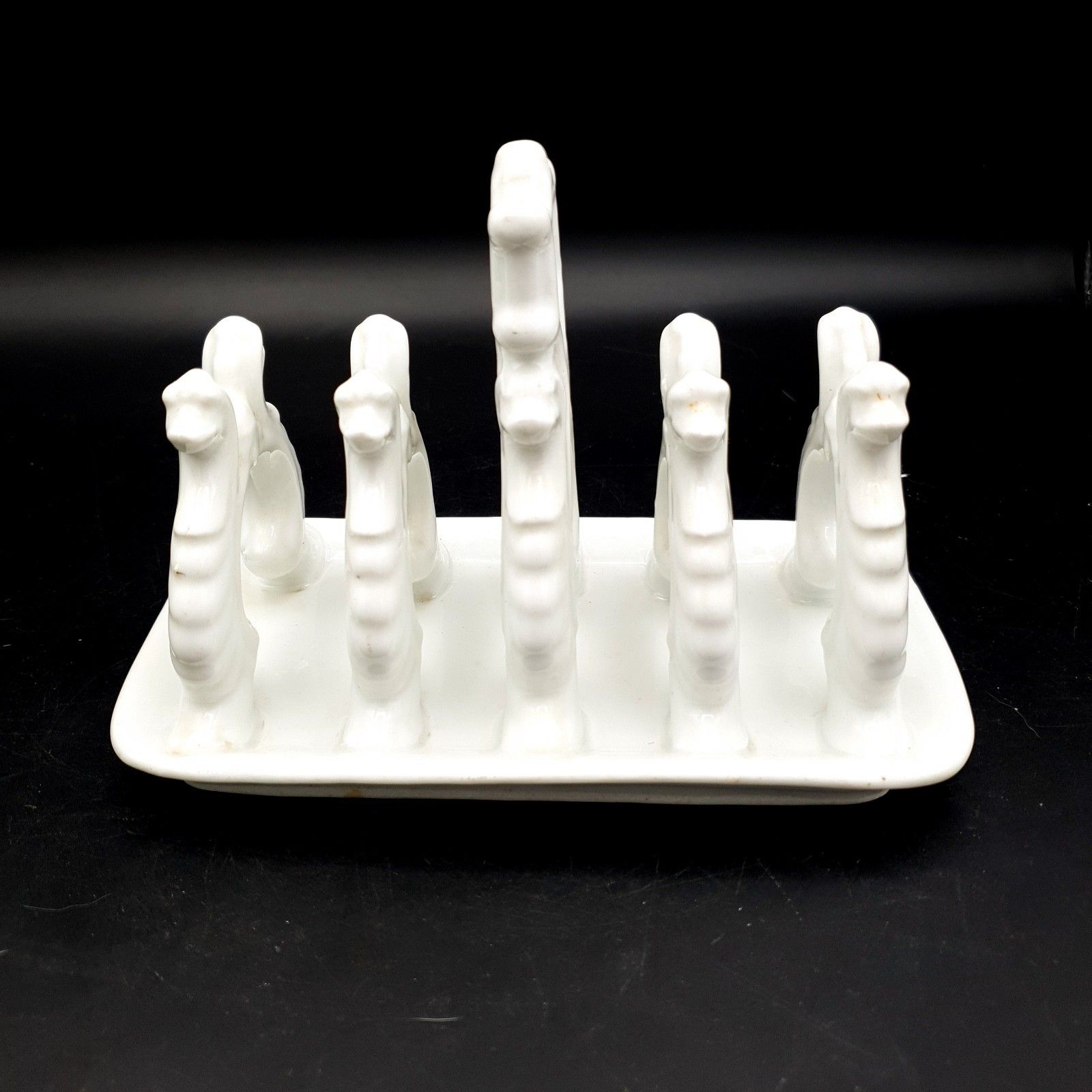 Vintage Porcelain Dragon Toast Rack White Ceramic Sea Serpent Novelty 17cm photo furniture