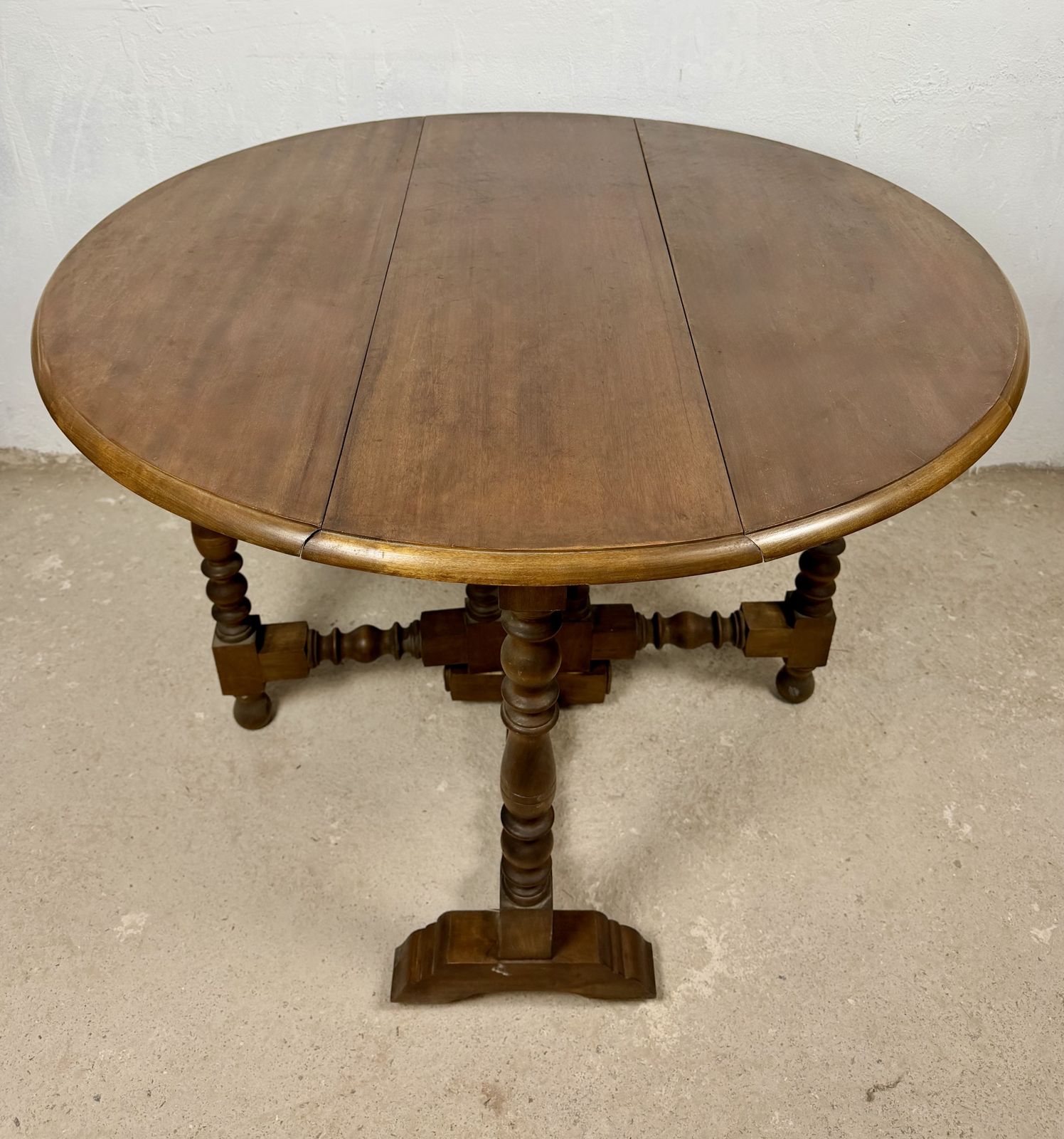 Spanish Drop Leaf Dining Table With Barley Twist Legs, Mid 20th Century photo buy
