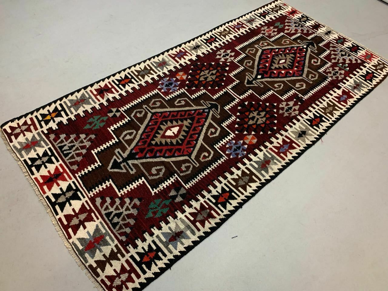 Vintage Turkish Kilim Kelim Rug 230x113cm Shabby, Country Home, Boho Medium photo furniture