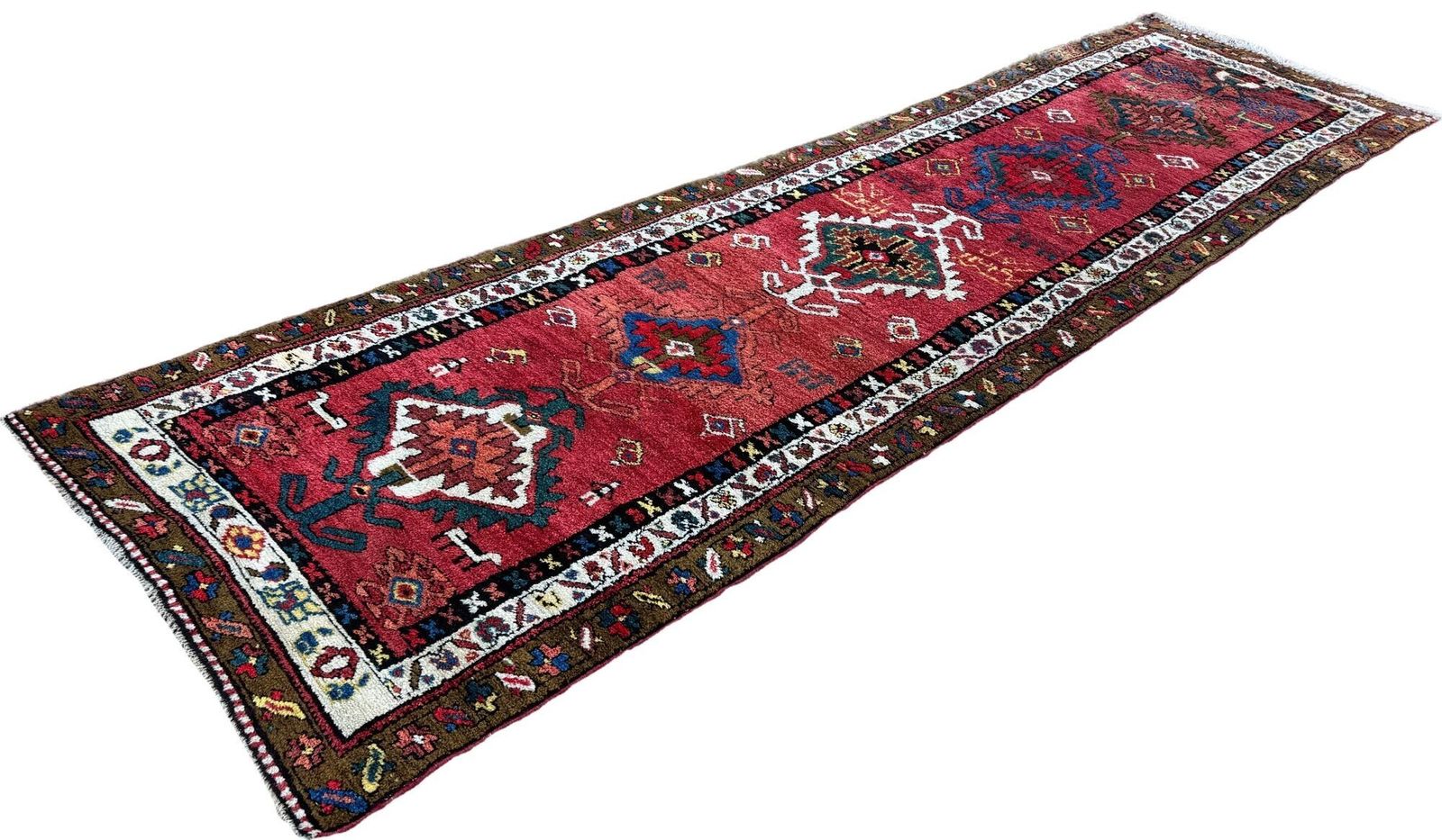 Antique Heriz Runner 3.62m X 0.95m photo for sale