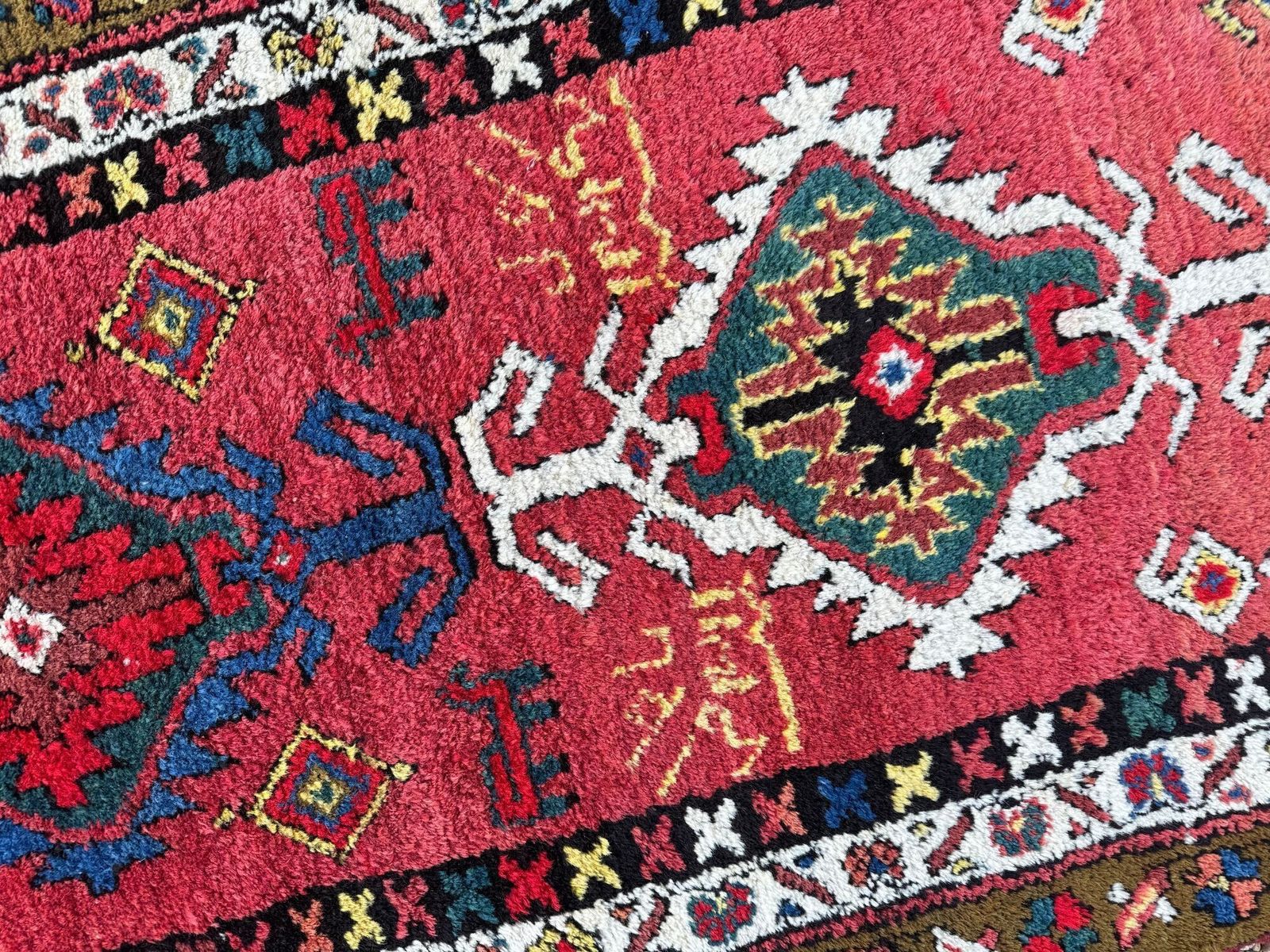 Textiles Antique Heriz Runner 3.62m X 0.95m photo