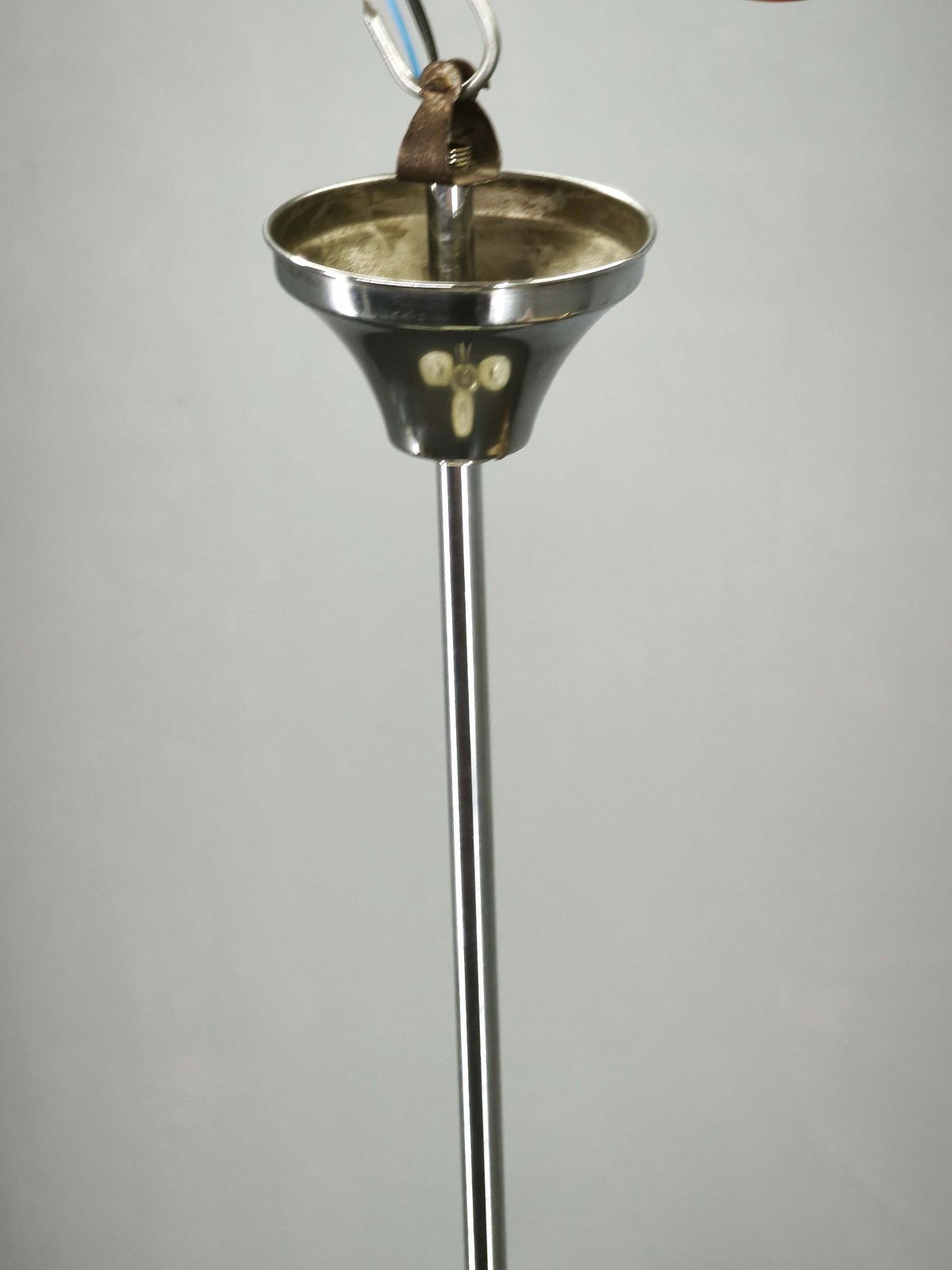 Art Deco Kroonluchter van Chroom en Champagnekleurig Glas, Tsjecho-Slowakije, jaren 1930 photo 996.0