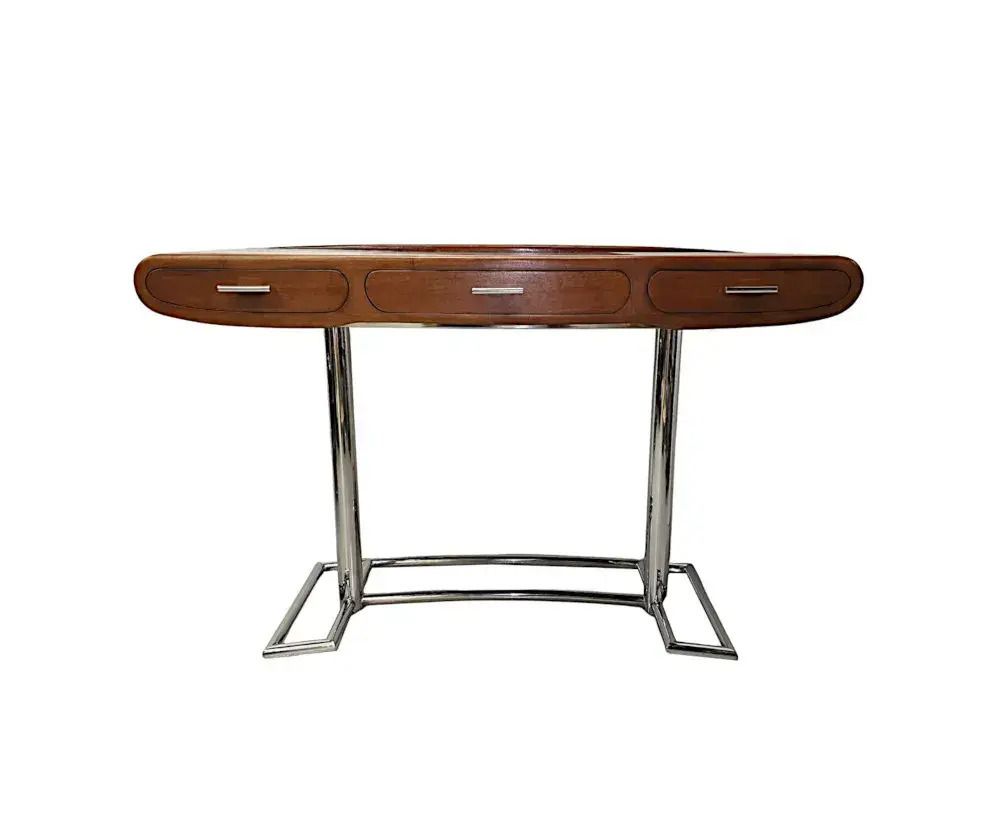 Mid-Century Design Bureau in Walnoot en Chroom photo for sale