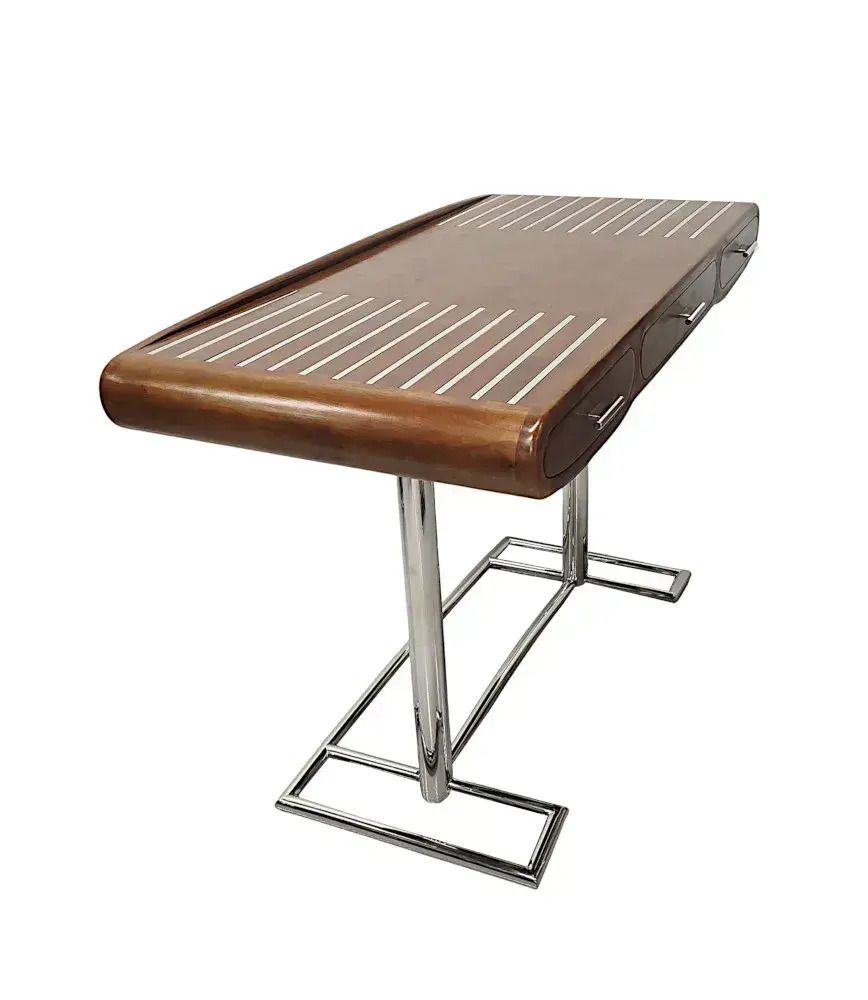 Mid-Century Design Bureau in Walnoot en Chroom photo Meubels