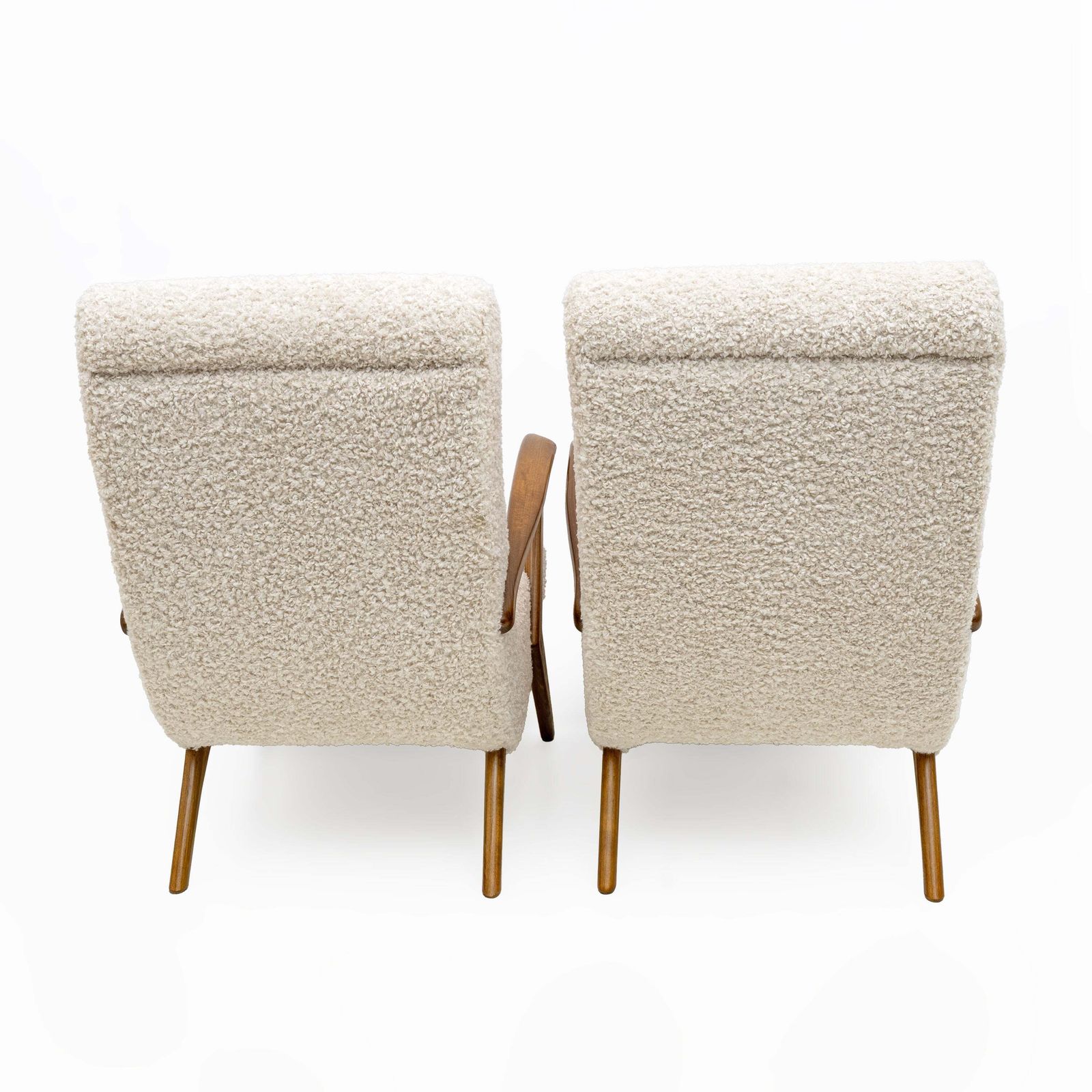 Paire de fauteuils italiens mid-century modern en bouclé, attribués à Paolo Buffa photo Mobilier