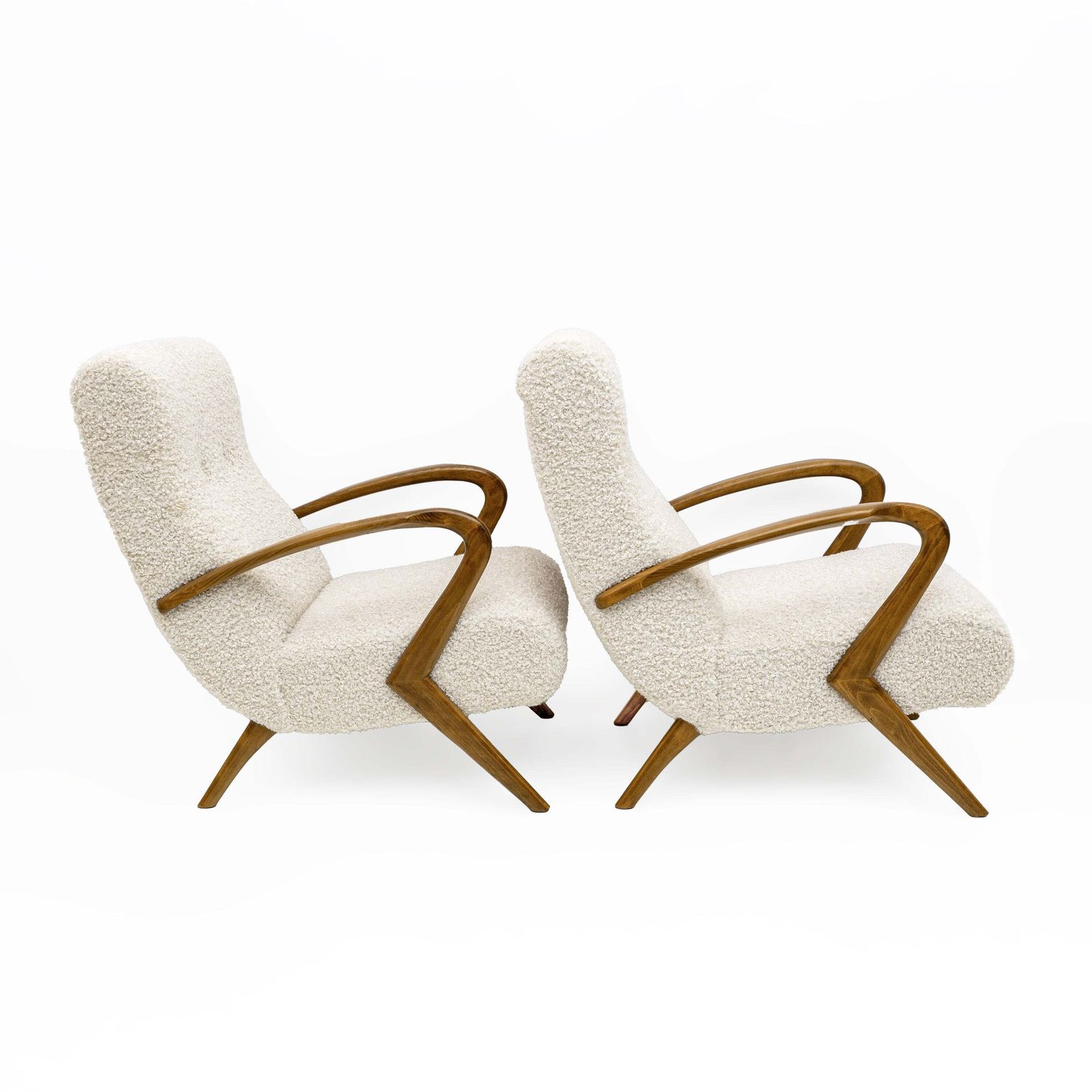 Toegeschreven aan Paolo Buffa, mid-century modern Italiaanse fauteuils in bouclé, paar photo 3935.0