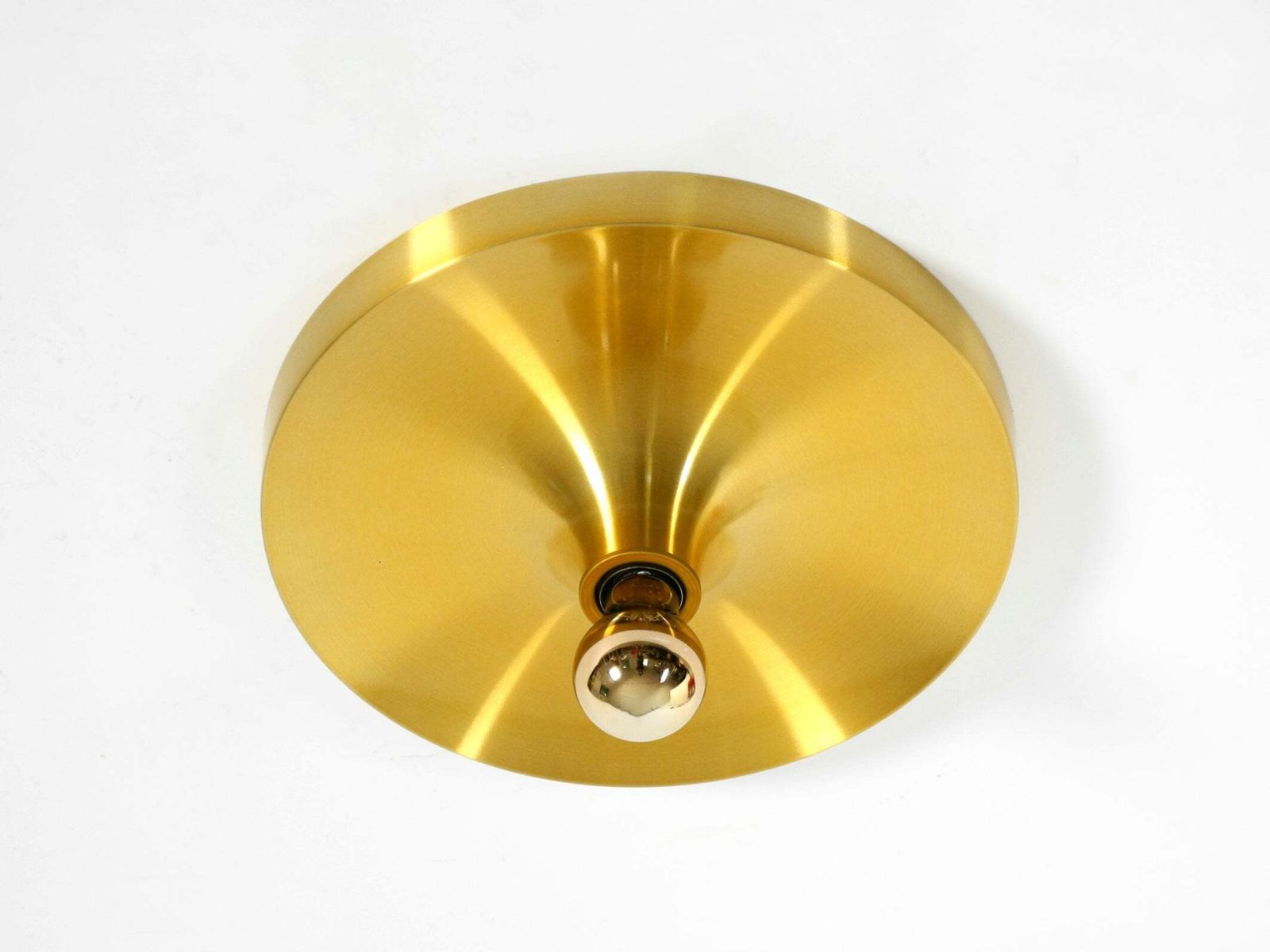 Teka Space Age aluminium plafond- of wandlamp, messing geanodiseerd photo for sale