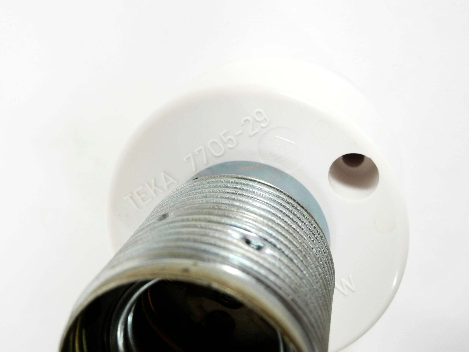 photo vintage Teka Space Age aluminium plafond- of wandlamp, messing geanodiseerd