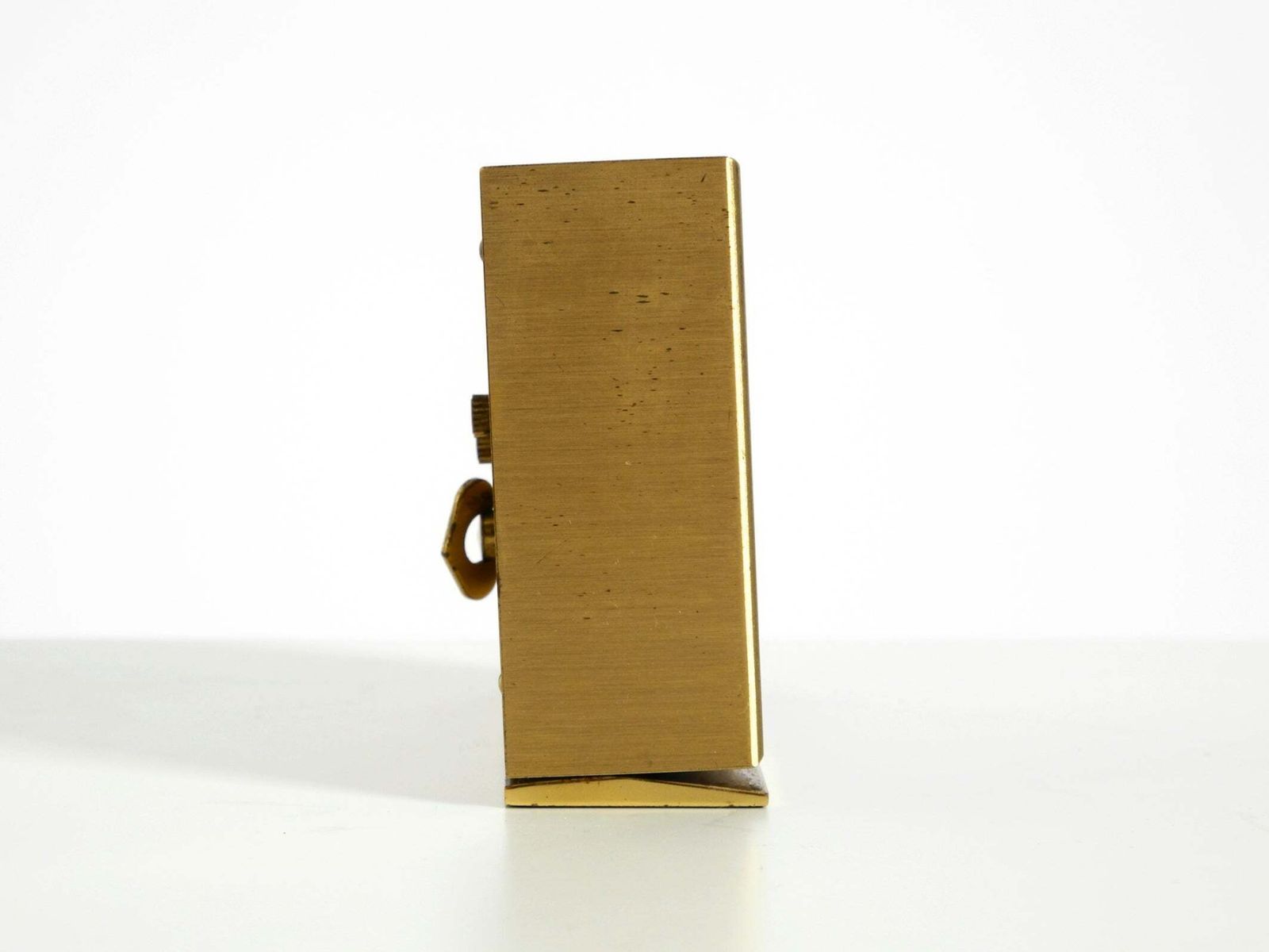photo furniture Swiss Made, Small, And Rare Original Mechanical Swiza 8 Table Clock In Brass