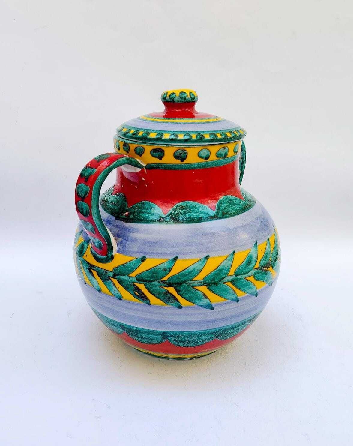 Giovanni De Simone vintage keramische amfoorvase ca. jaren 1960, mid-century, met twee handvatten. photo for sale