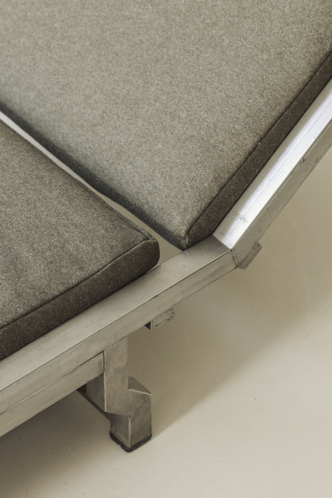 Furniture Exceptional French Stainless Steel Modernist Daybed / Chaise Longue, 1970s. photo