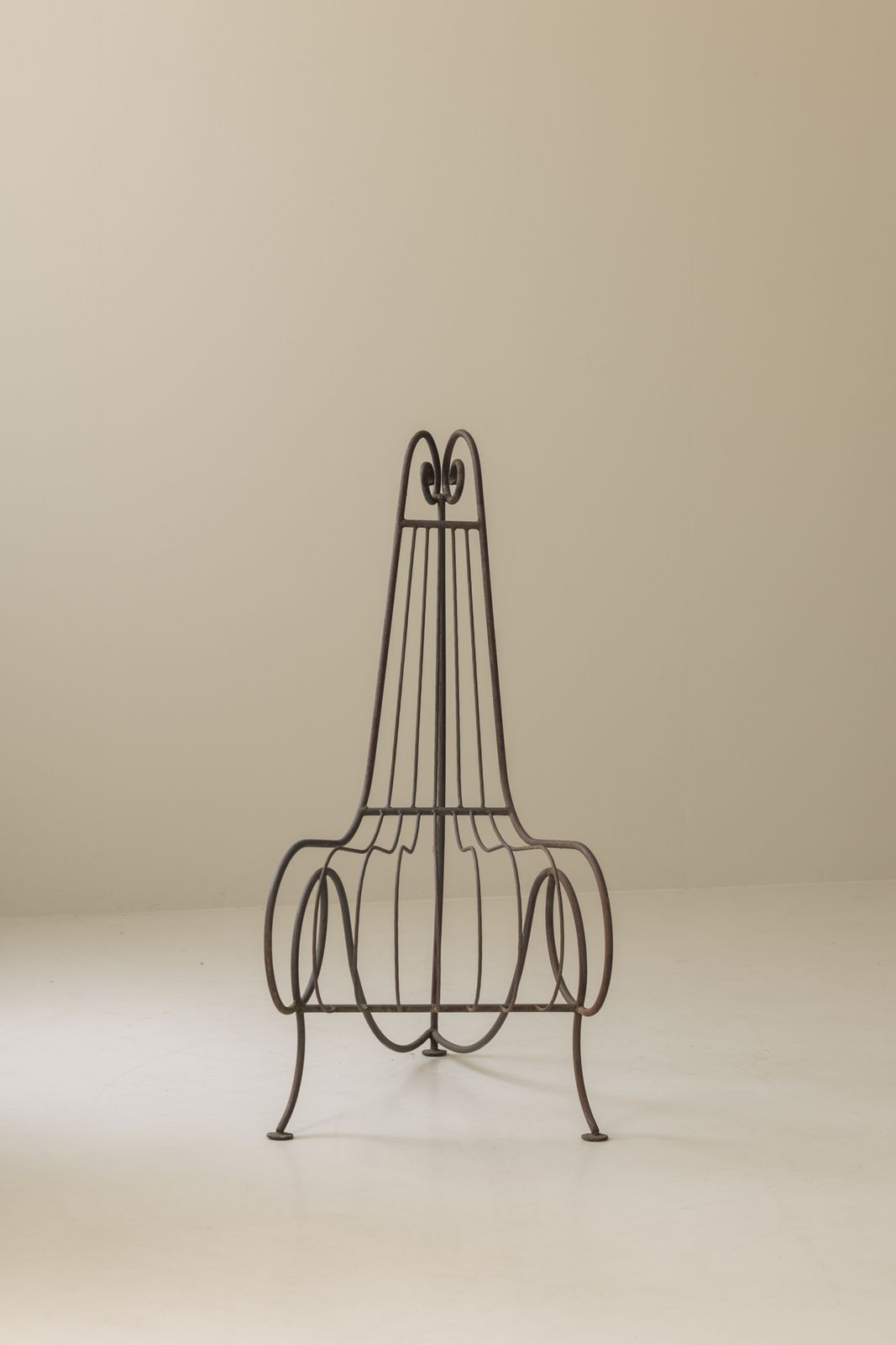 Wrought Iron Side Chair Attributed André Dubreuil, France Circa 1986 photo vinterior