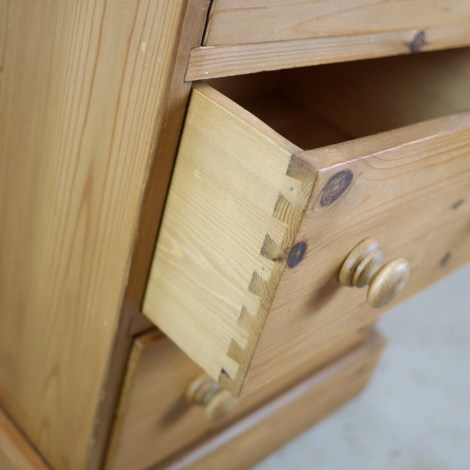 photo for sale Pair Vintage Stripped Pine Bedside Tables Drawers #103293