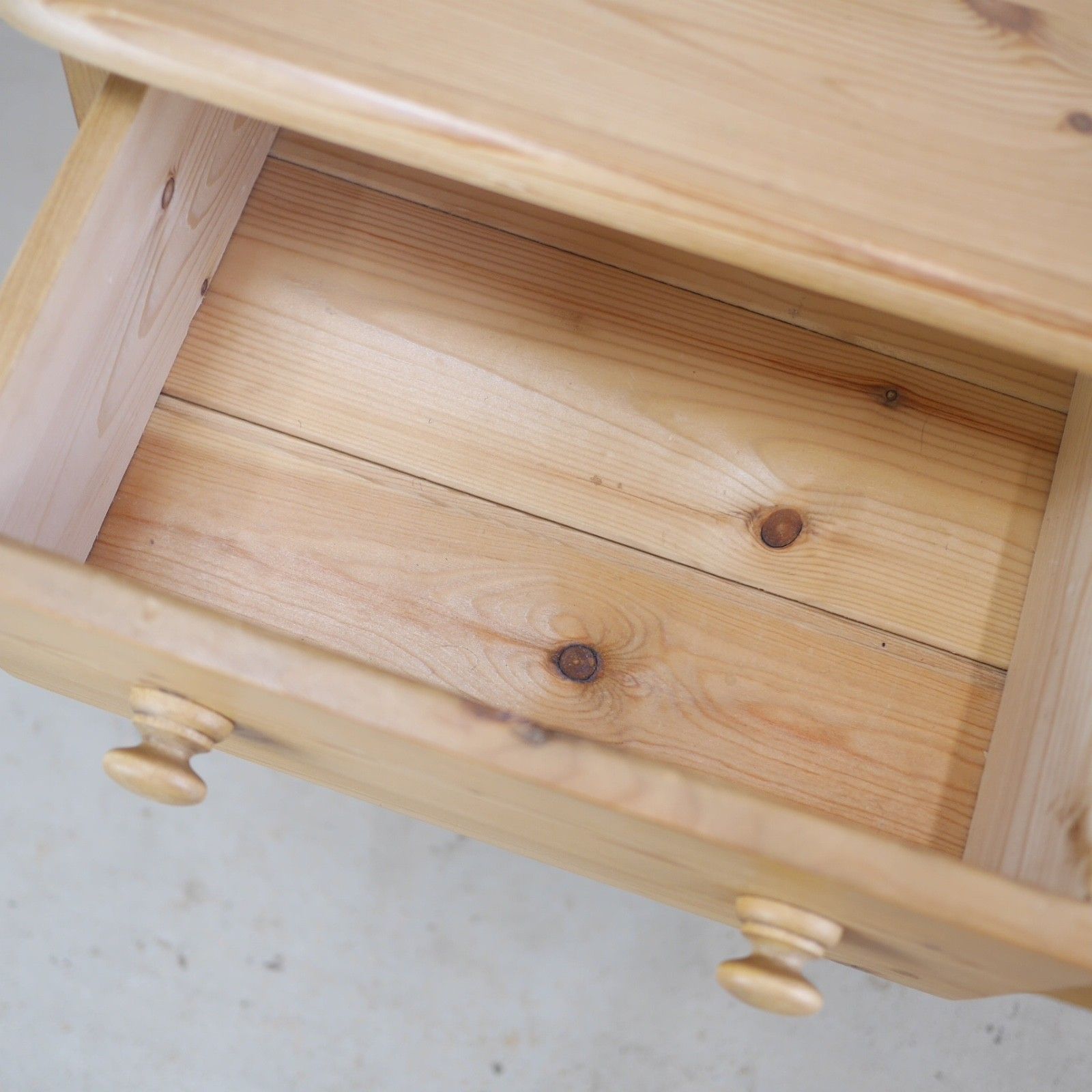 Furniture Pair Vintage Stripped Pine Bedside Tables Drawers #103293 photo