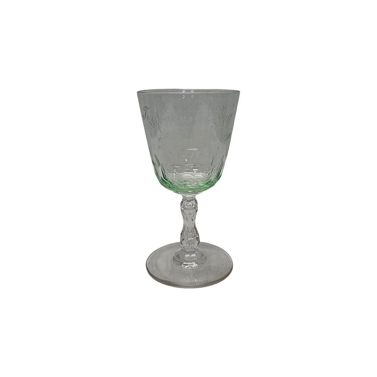 Antiek kristallen uraniumwijnglas, uit 1883 photo for sale