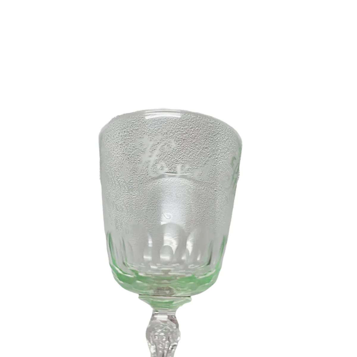 Antiek kristallen uraniumwijnglas, uit 1883 photo 365.0