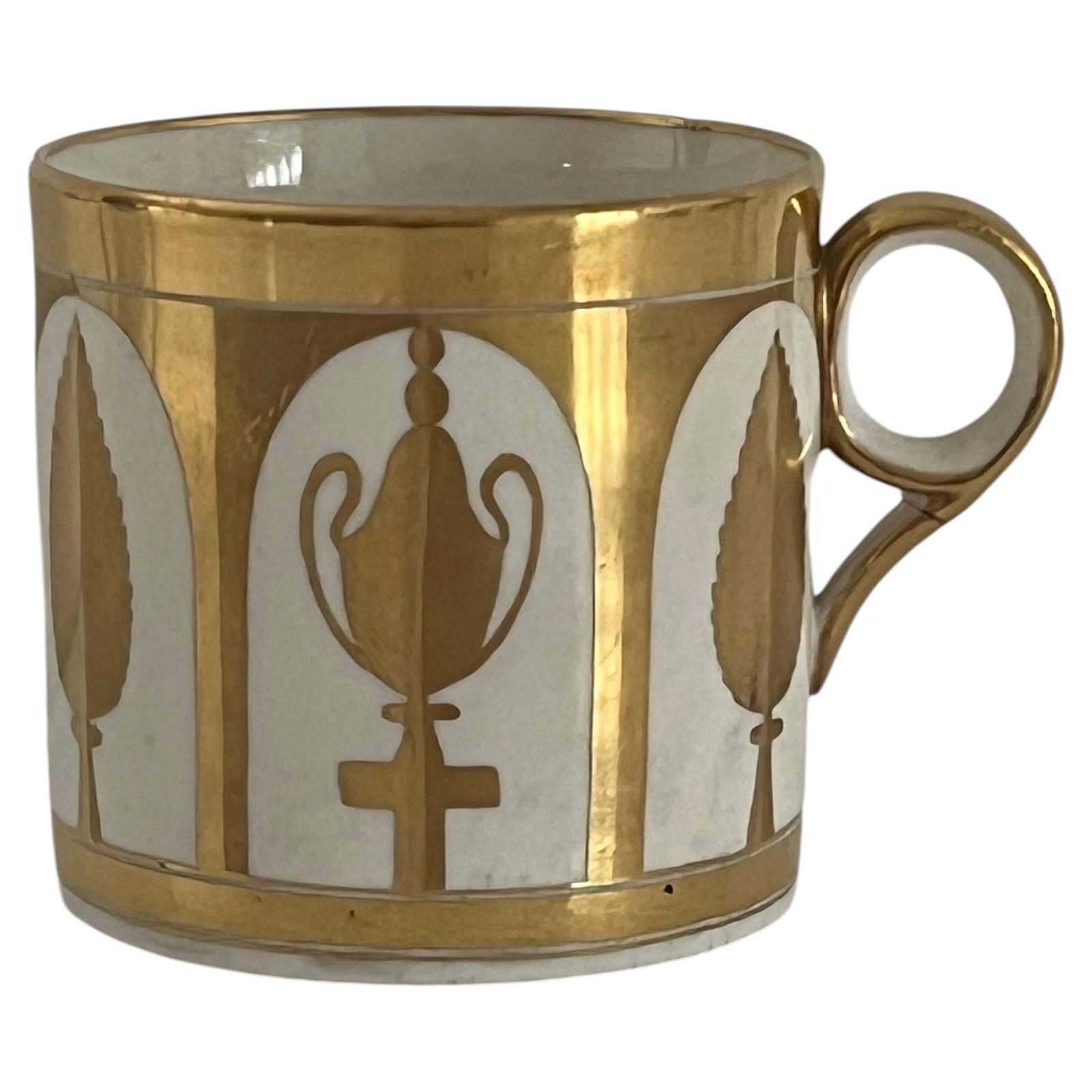 Minton Porcelain Coffee Can, Hand Painted Pattern 238, Gilded, C. 1805