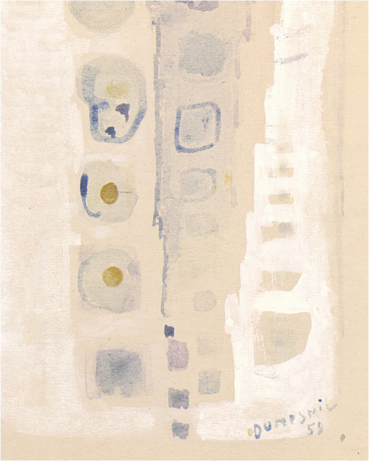 Fijn Frans aquareldiptiek uit 1958 photo 875.0