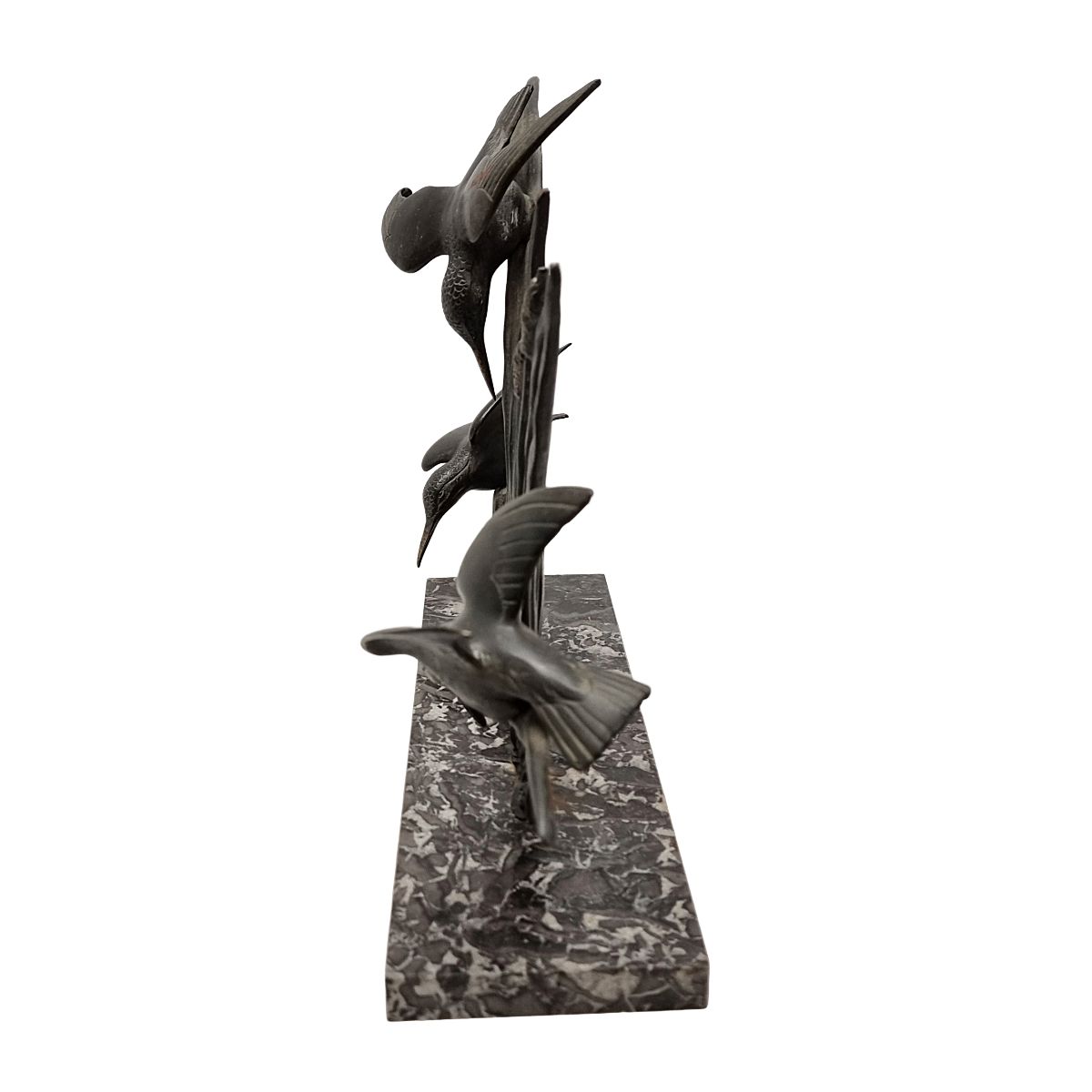 Franse art deco sculptuur van ijsvogels - G. Limousin, jaren 1930 photo vinterior