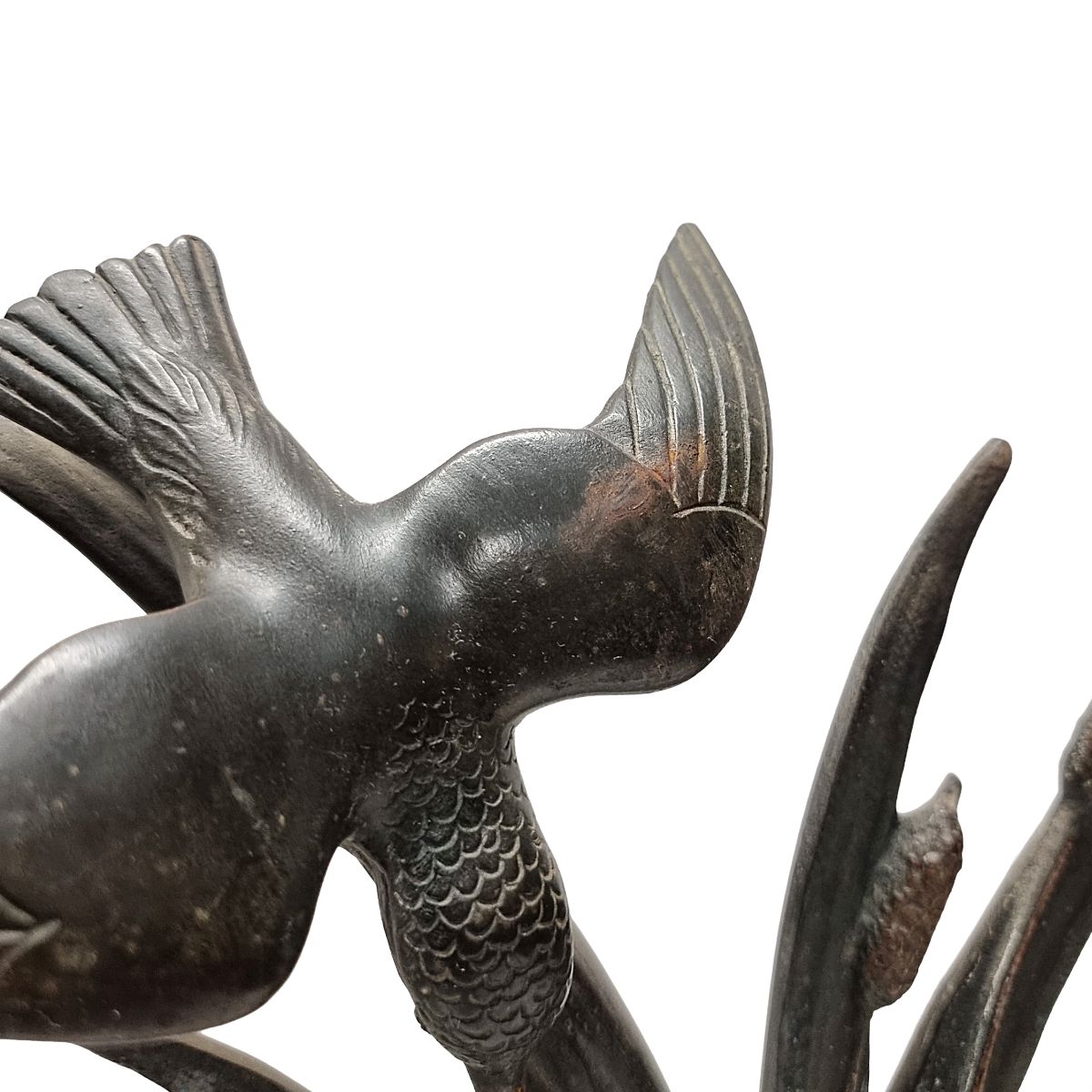 Franse art deco sculptuur van ijsvogels - G. Limousin, jaren 1930 photo vintage