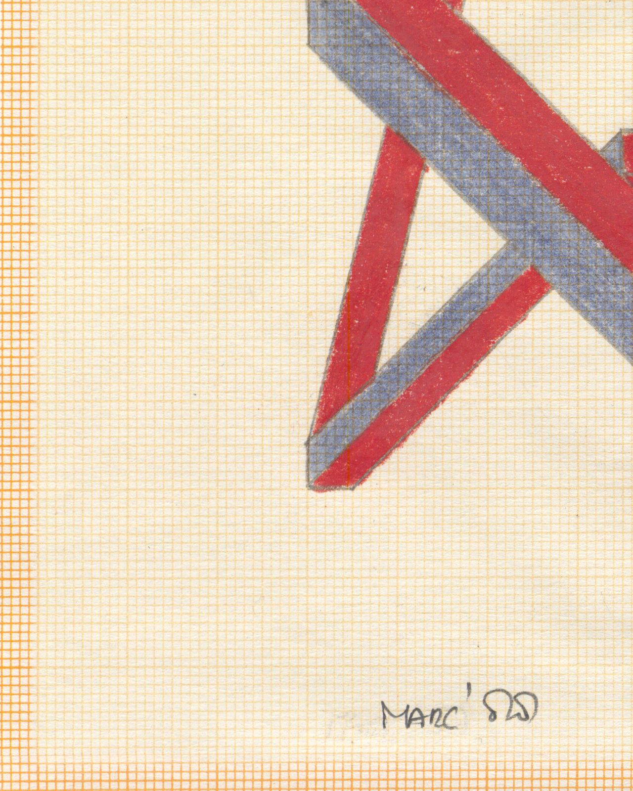 Cerebraal minimalistisch Nederlands geometrisch werk op papier, 1988 photo Kunst