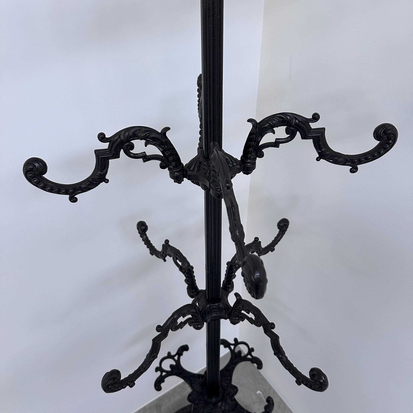 Large Ornate Cast Iron Hall Tree Coat Stand With 12 Hooks photo buy