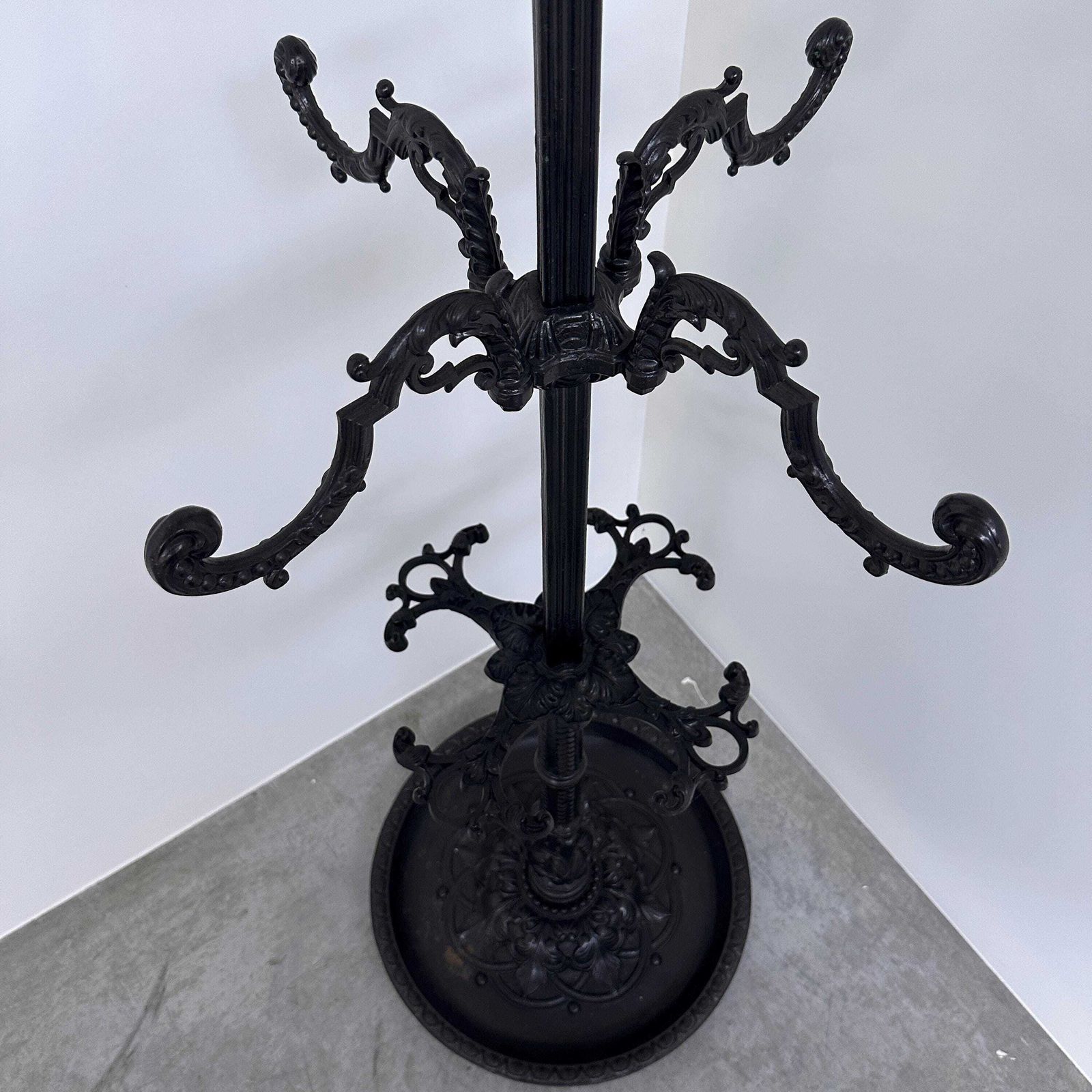 photo for sale Large Ornate Cast Iron Hall Tree Coat Stand With 12 Hooks