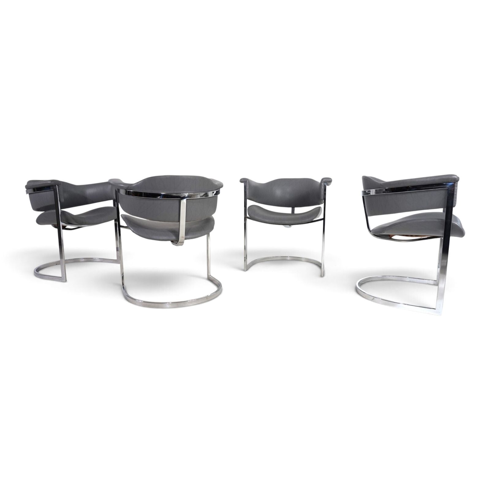 photo vinterior Set van 4 eetkamerstoelen van Vittorio Introini voor Mario Sabot, 1970