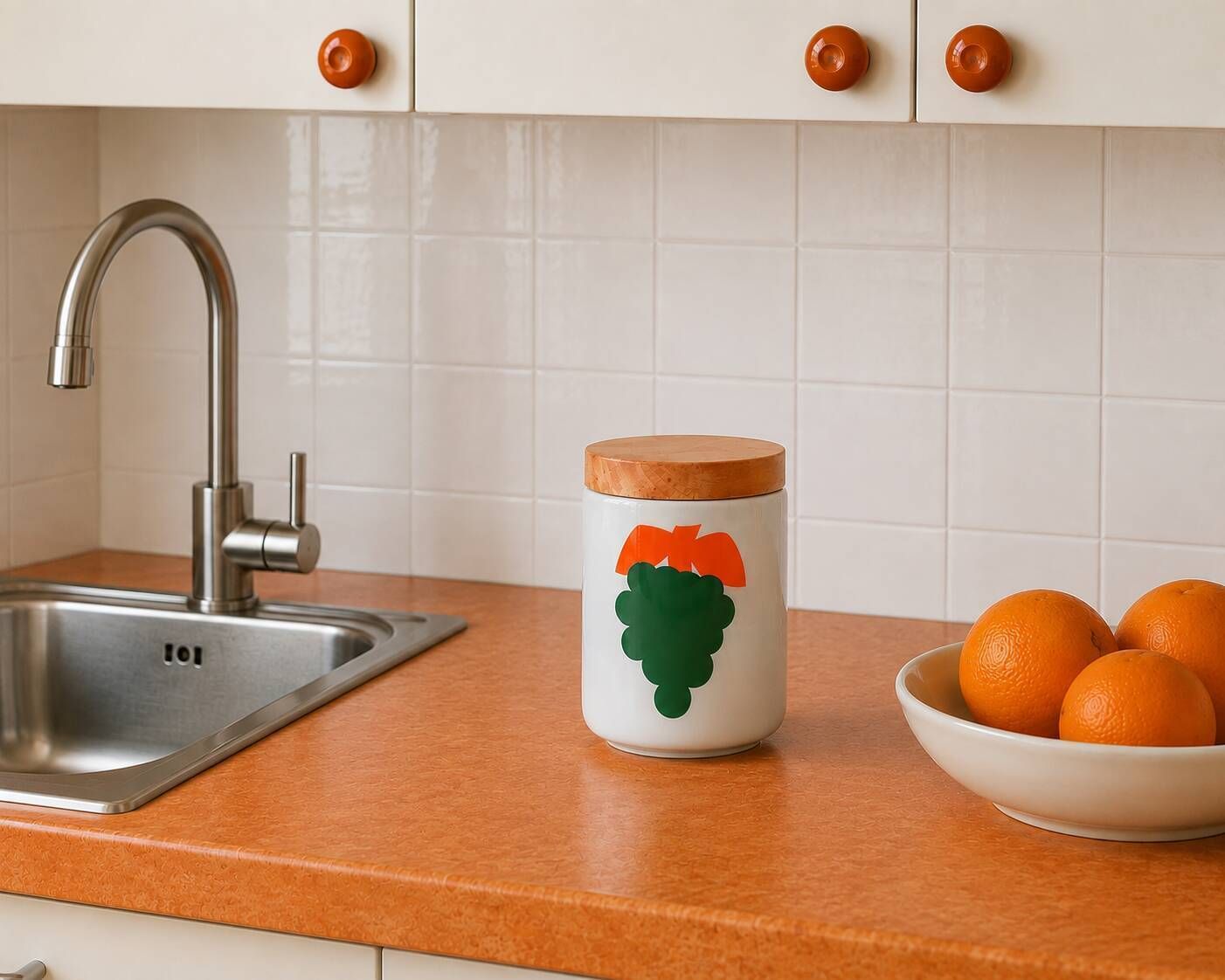 Keramieken en houten bonbonnière van Franco Pozzi, jaren 1970. photo furniture
