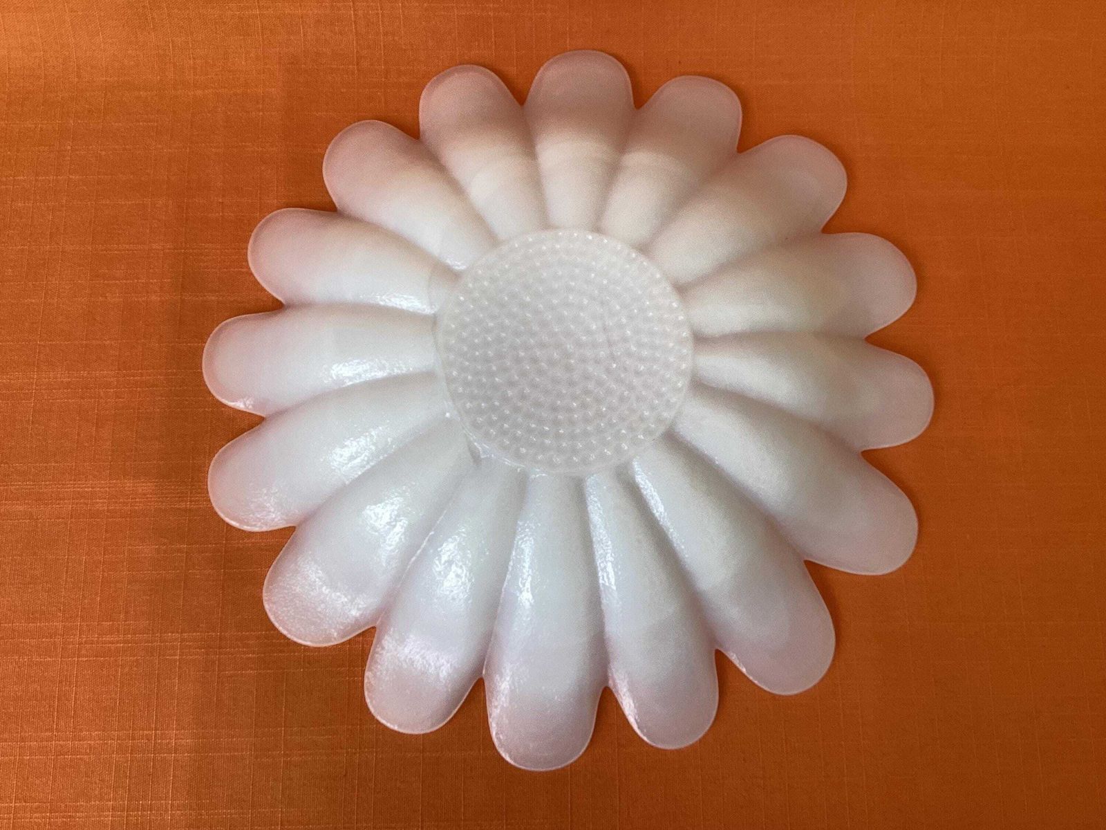 Dartington Daisy 12" Platter/Fruit Bowl in zeldzaam ondoorzichtig wit glas, Frank Thrower Design photo buy