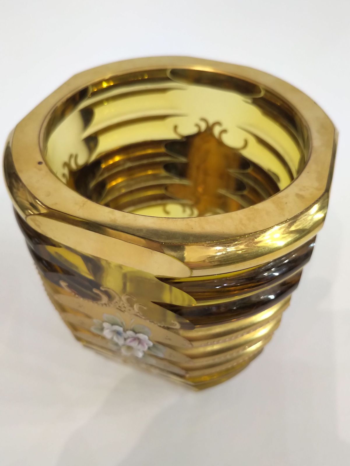 High Enamel Vase / Cut photo for sale