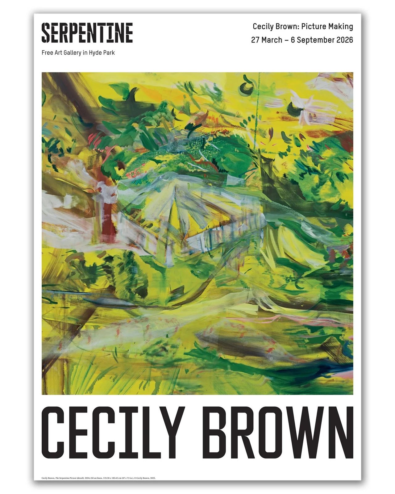 Cecily Brown Original Exhibition Poster  Serpentine Gallery 2026, 2026