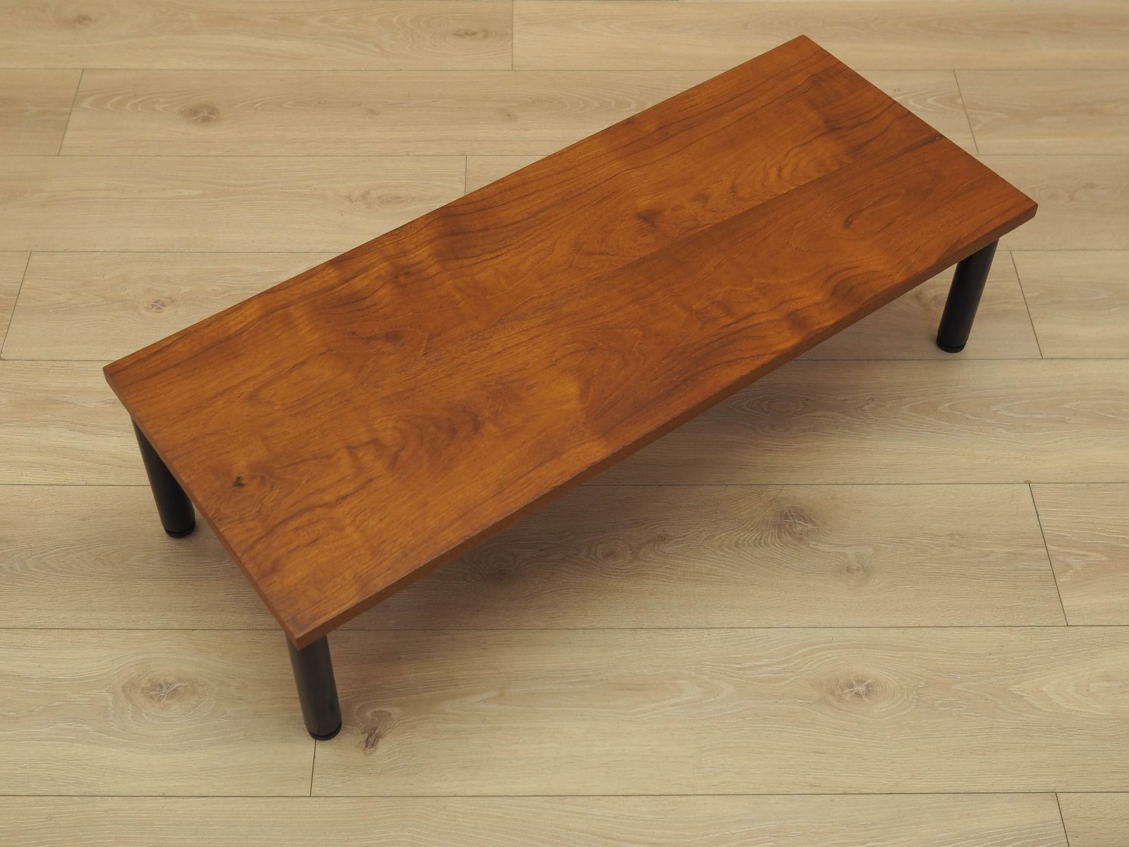 Danish Coffee Table With Veneered Top On Metal Legs, 1960s photo vinterior