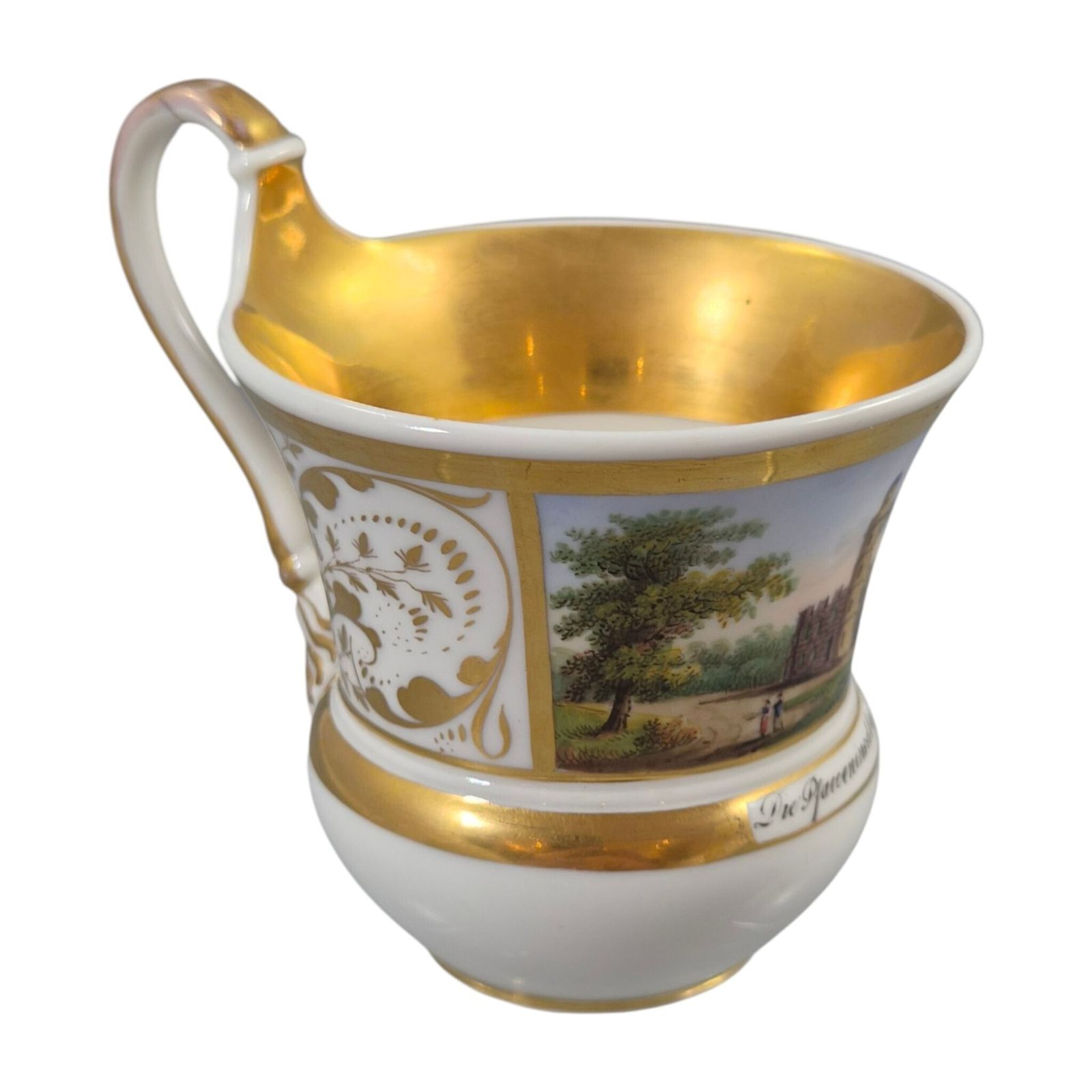 Royal Kpm Berlin Porcelain Tea Cup With Peacock Island View, C.1840 photo buy